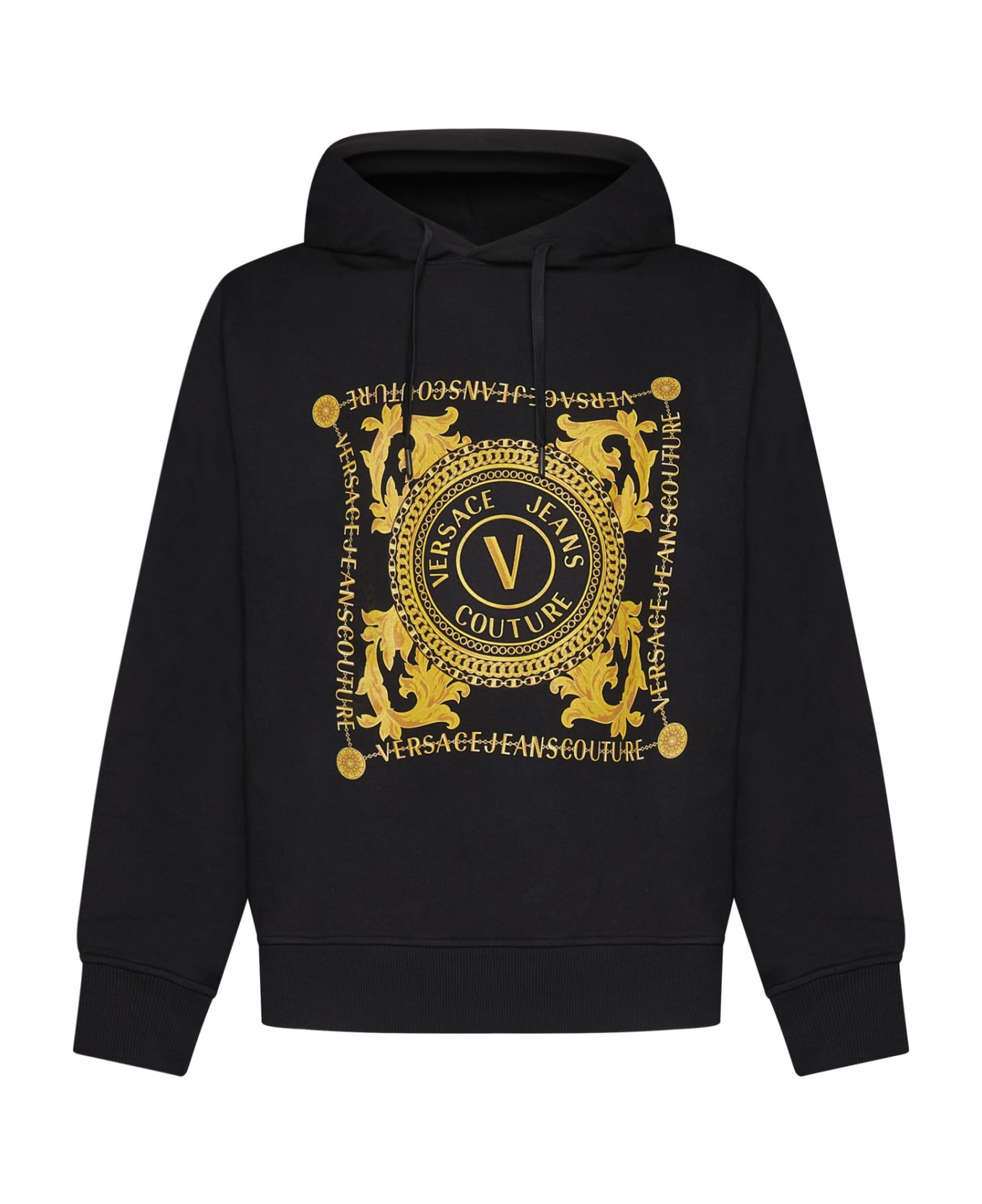 Versace Jeans Couture V-emblem Chain Hoodie - Black Gold