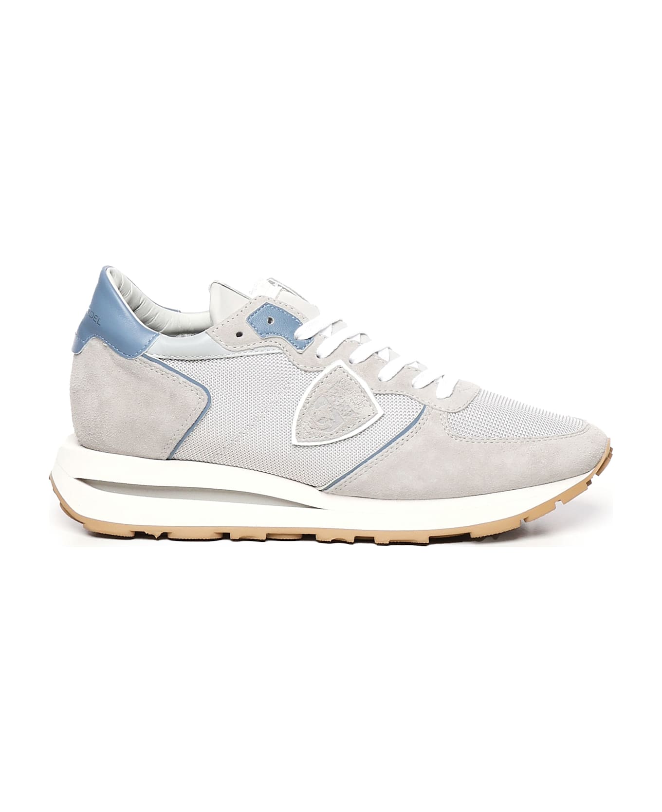 Philippe Model Tropez Low Top Sneaker - WHITE, light blue