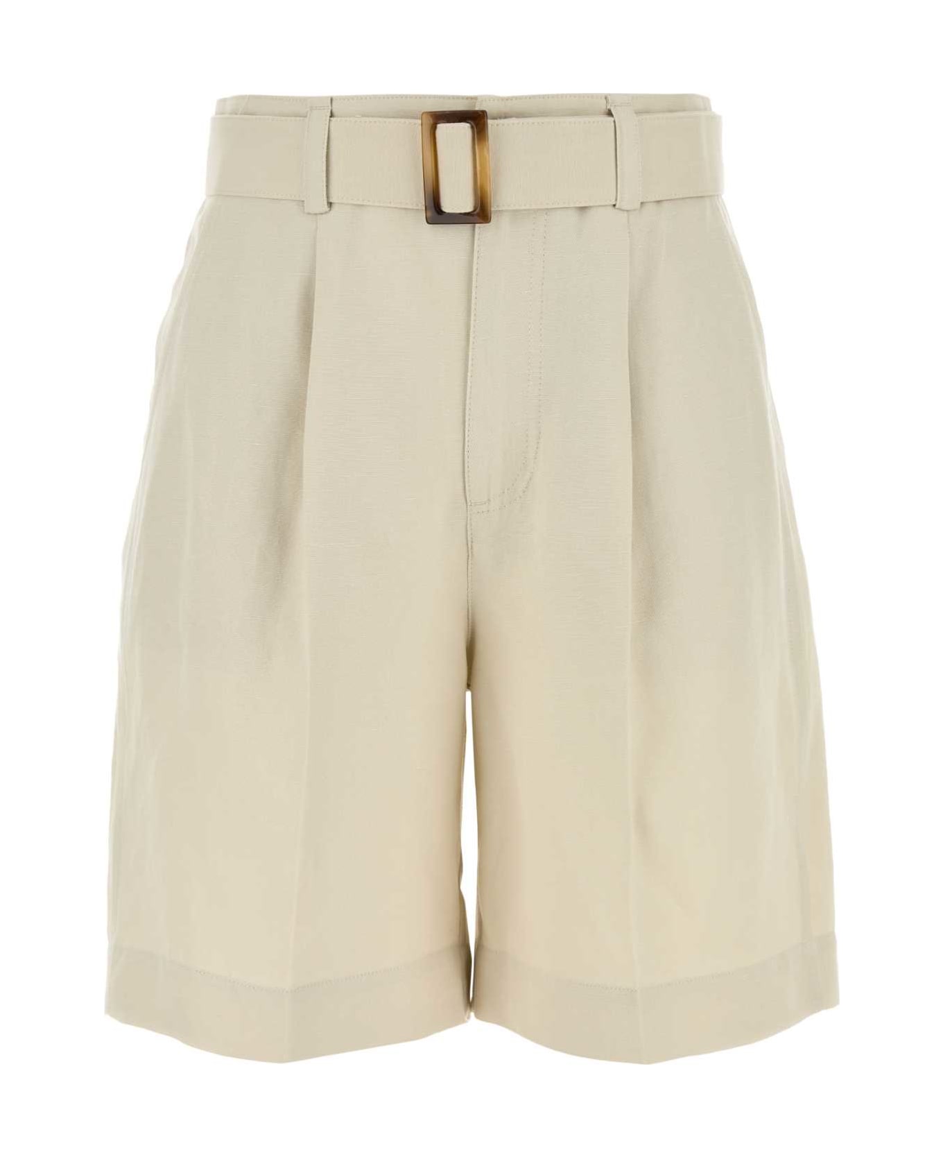 Woolrich Sand Viscose Blend Shorts - BEIGE