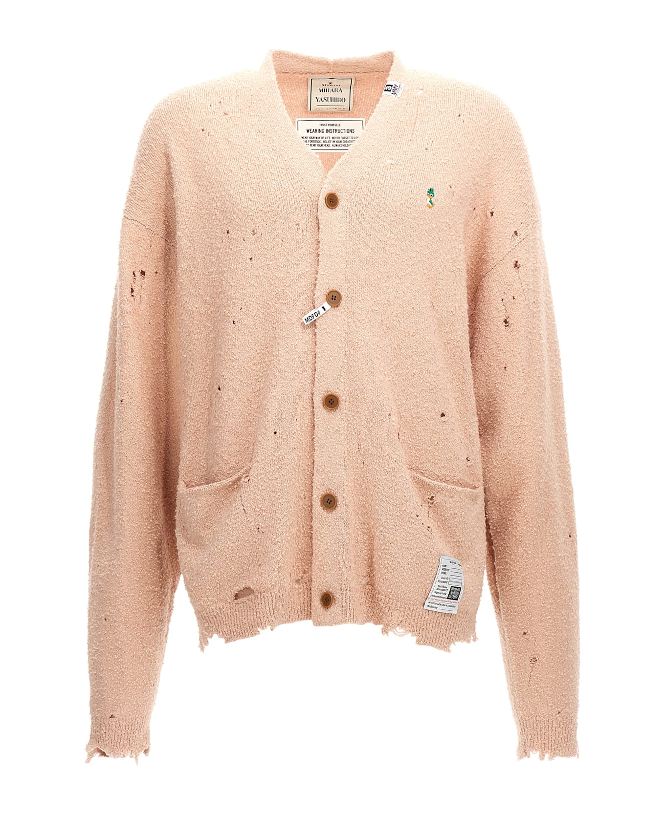 Mihara Yasuhiro Distressed Cardigan - Pink