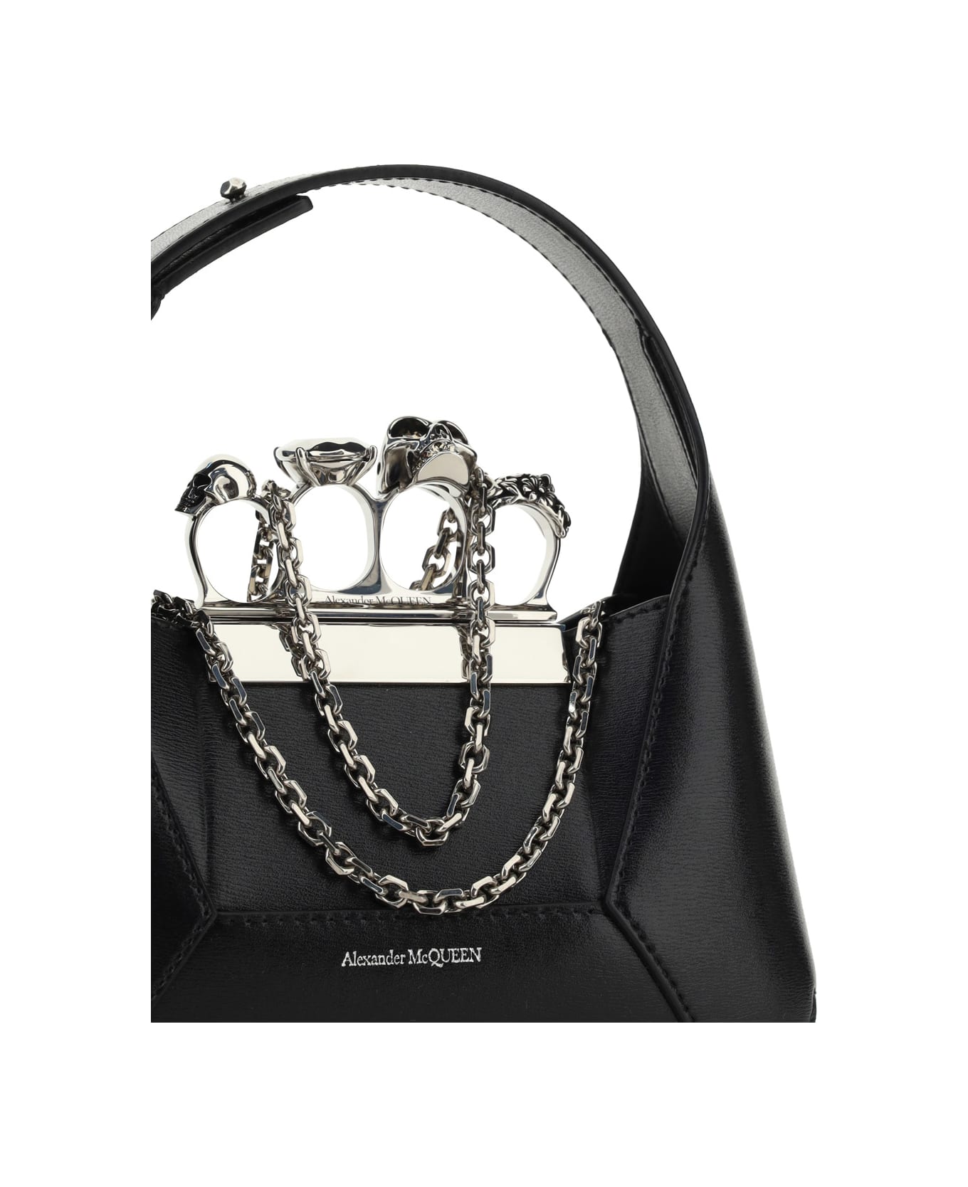 Alexander McQueen Jewelled Hobo Mini Bag - Nero