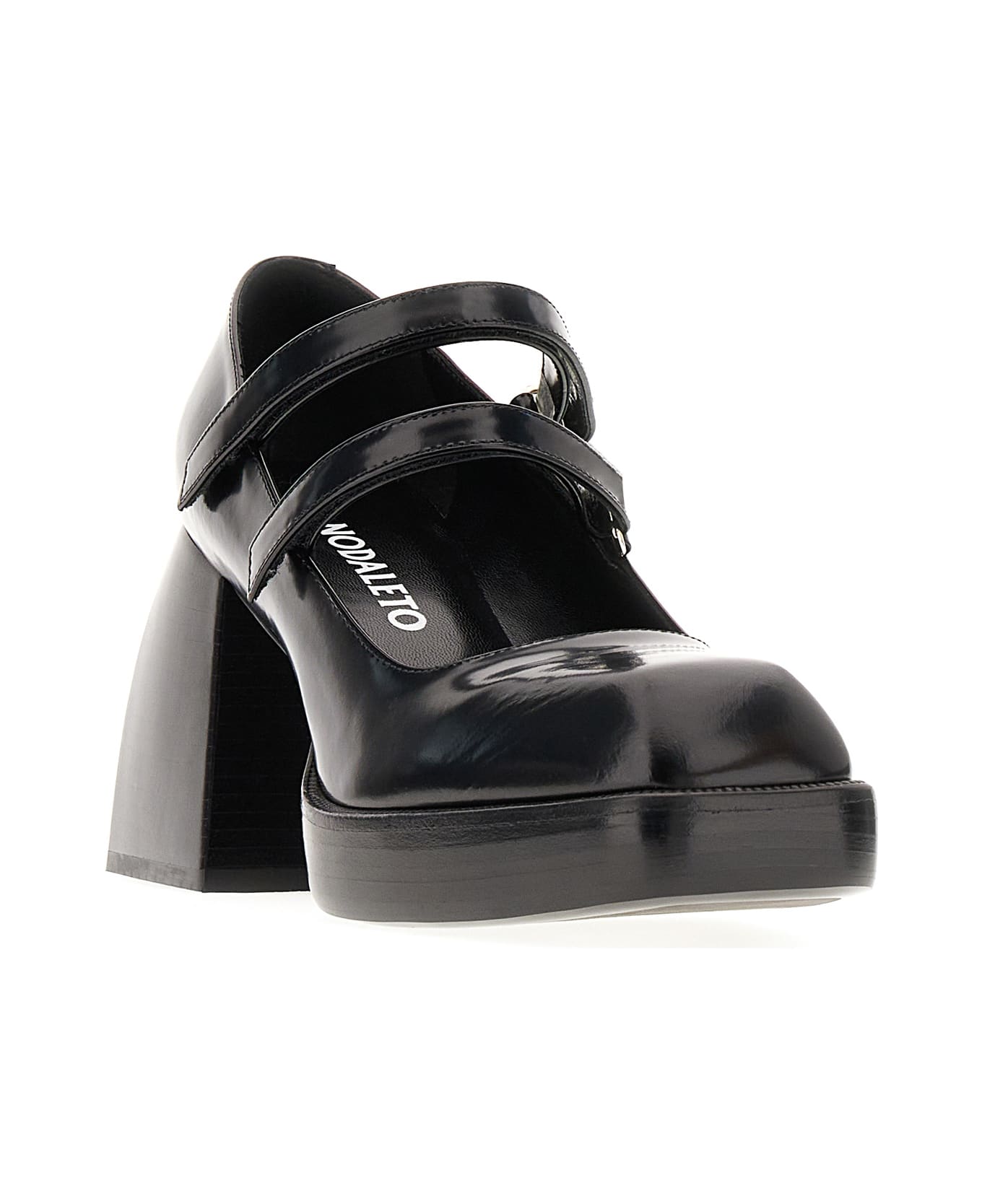 Nodaleto Black Leather Bulla Babies 65 Pumps - BLACK GLASSED