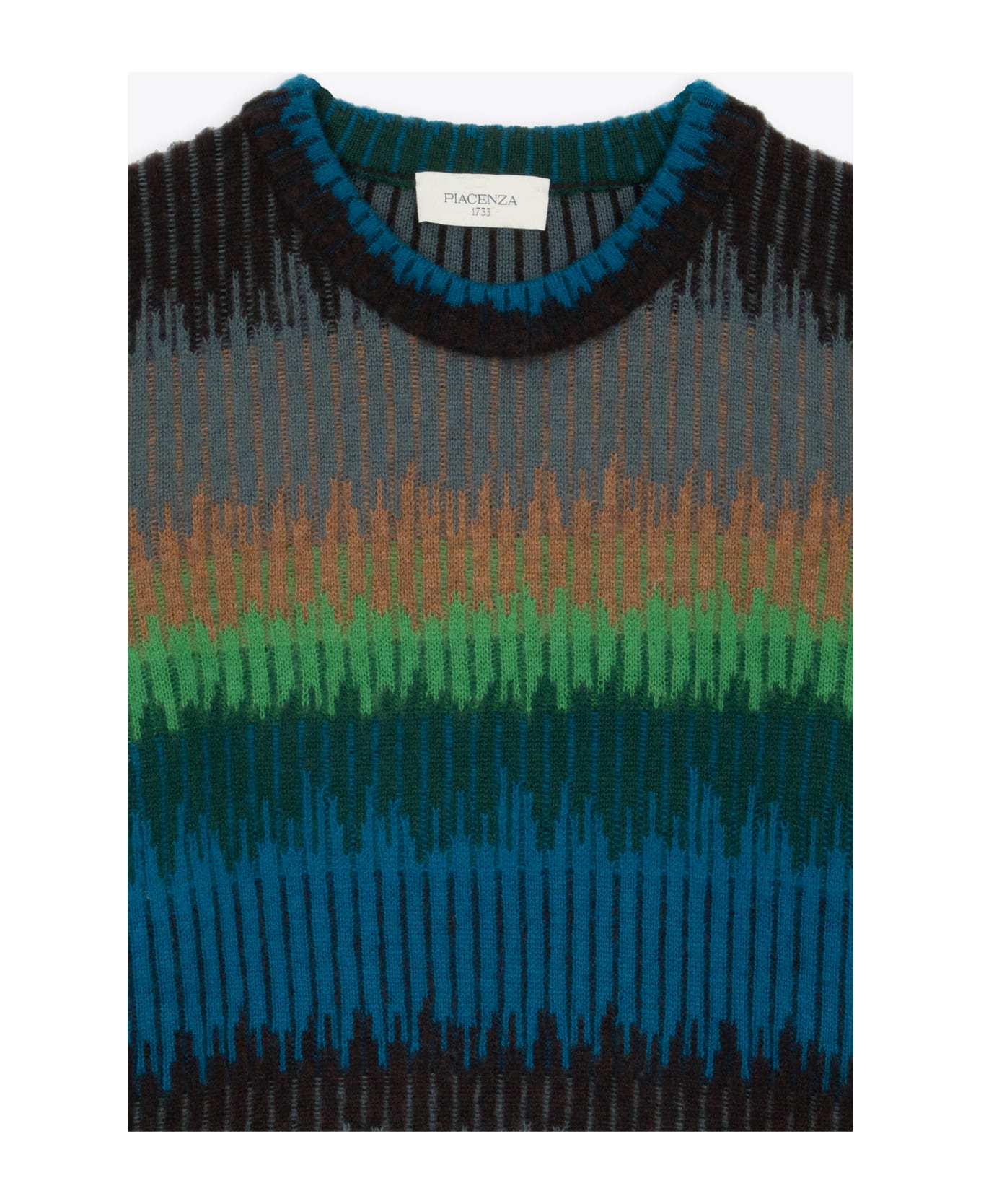 Piacenza Cashmere Girocollo Rasato Multicolour striped wool sweater - Multicolor