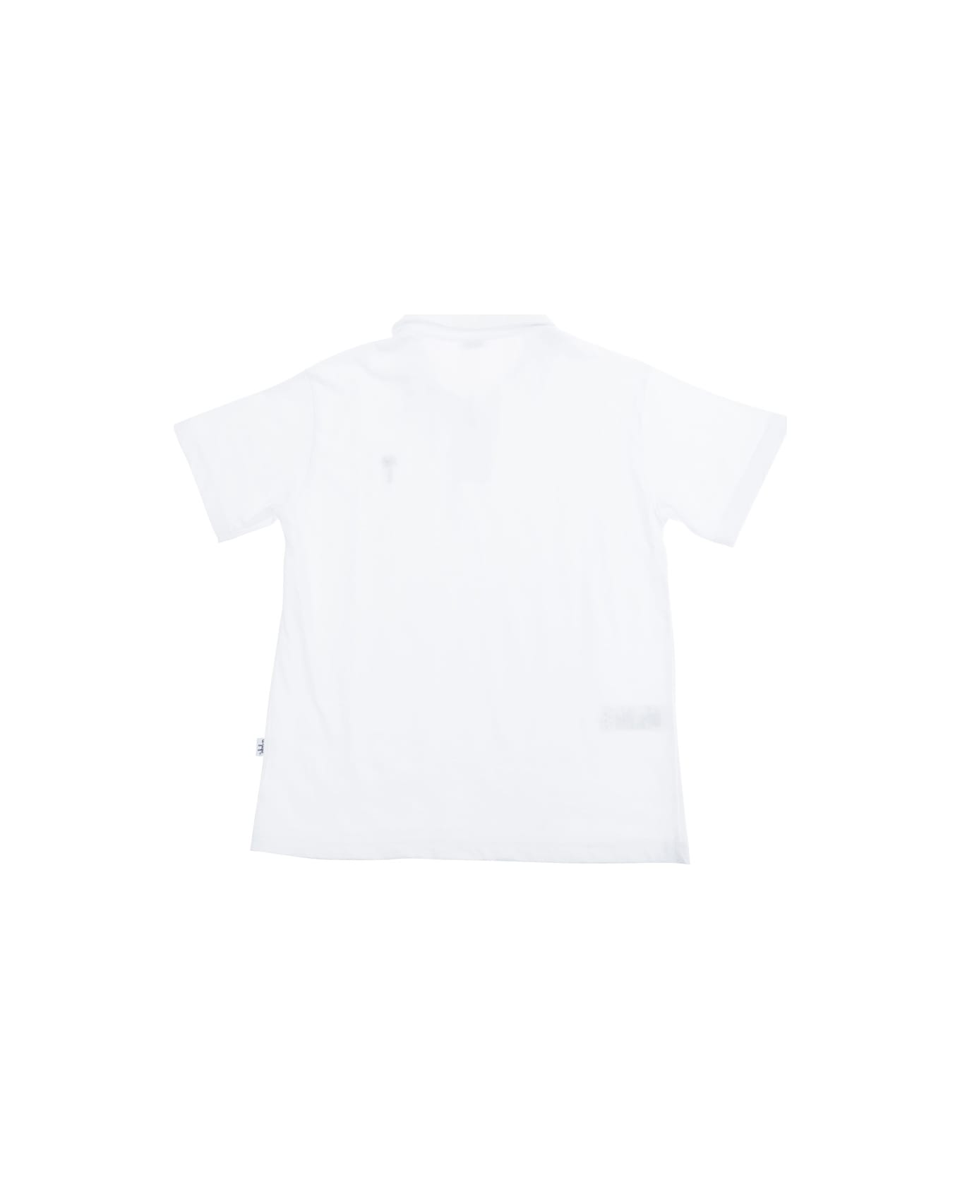 Il Gufo White Polo Shirt With Classic Collar And Logo Detail On The Front In Cotton Boy - White