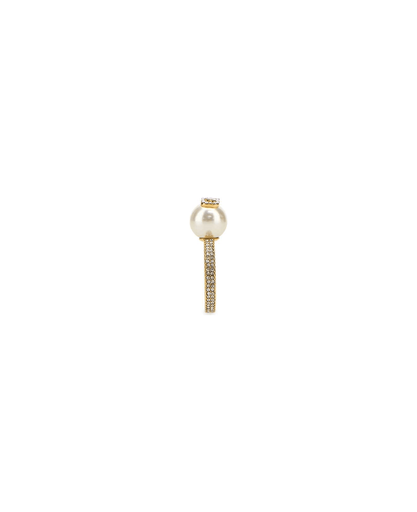Valentino Garavani Gold Metal Vlogo Signature Ring - ORO18CREAMCRYSTALSILVERSHADE