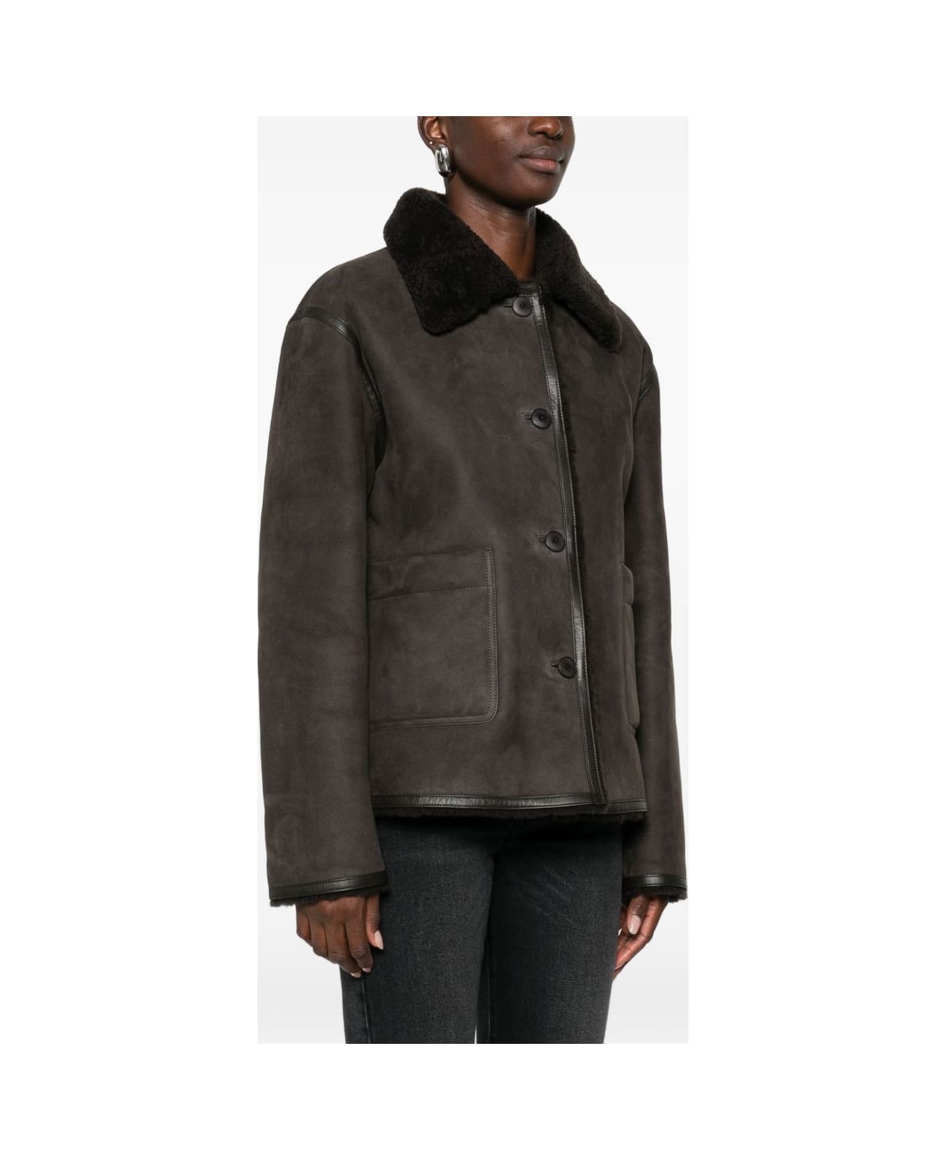 Closed Shearling Jacket - Grey