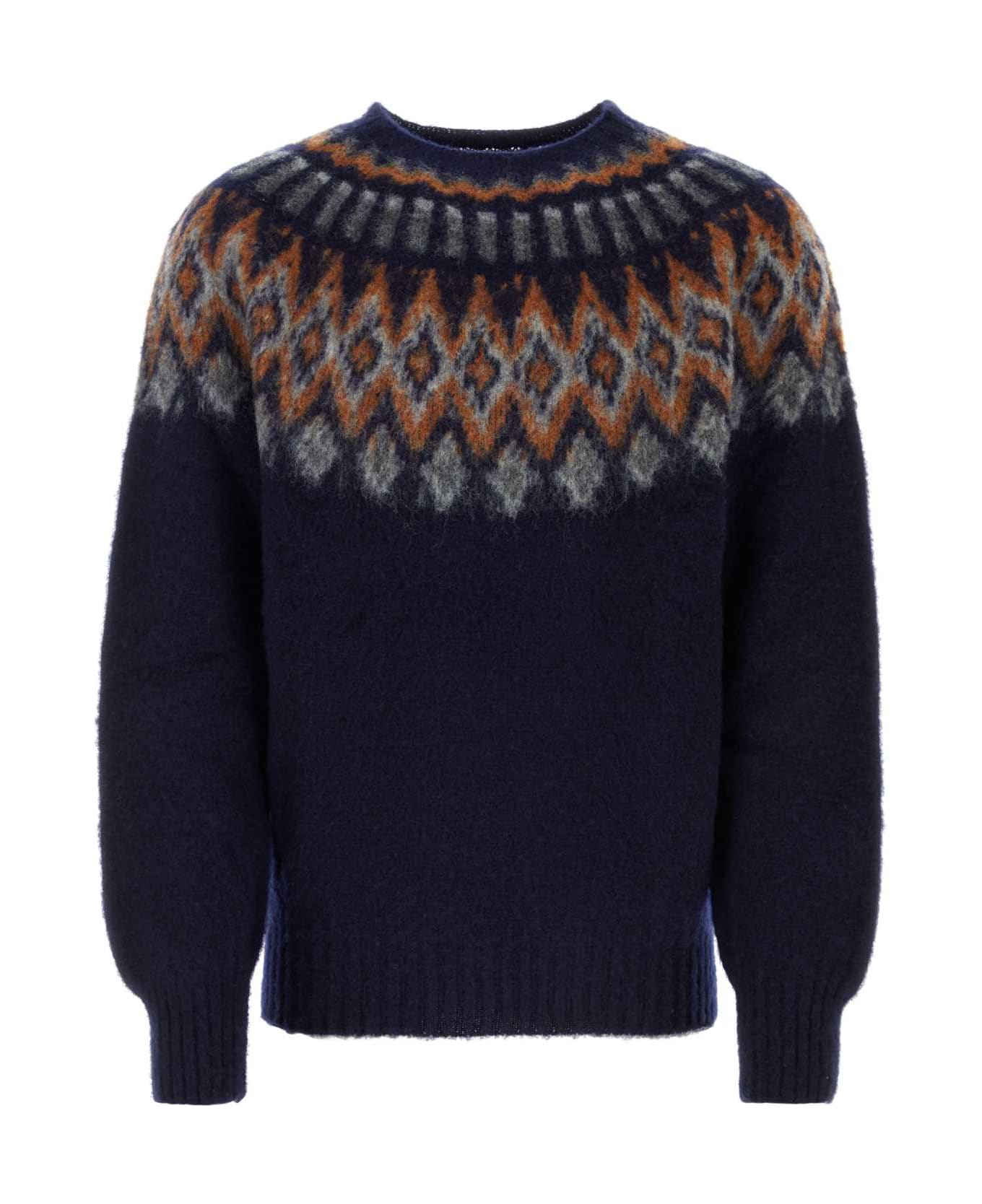 Howlin Dark Blue Wool Futurefantasy Sweater - NAVY