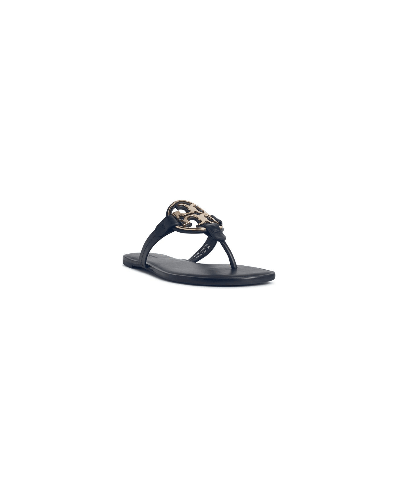 Tory Burch 'miller' Sandals With 'pavé' In Black Leather - BLACK GOLS