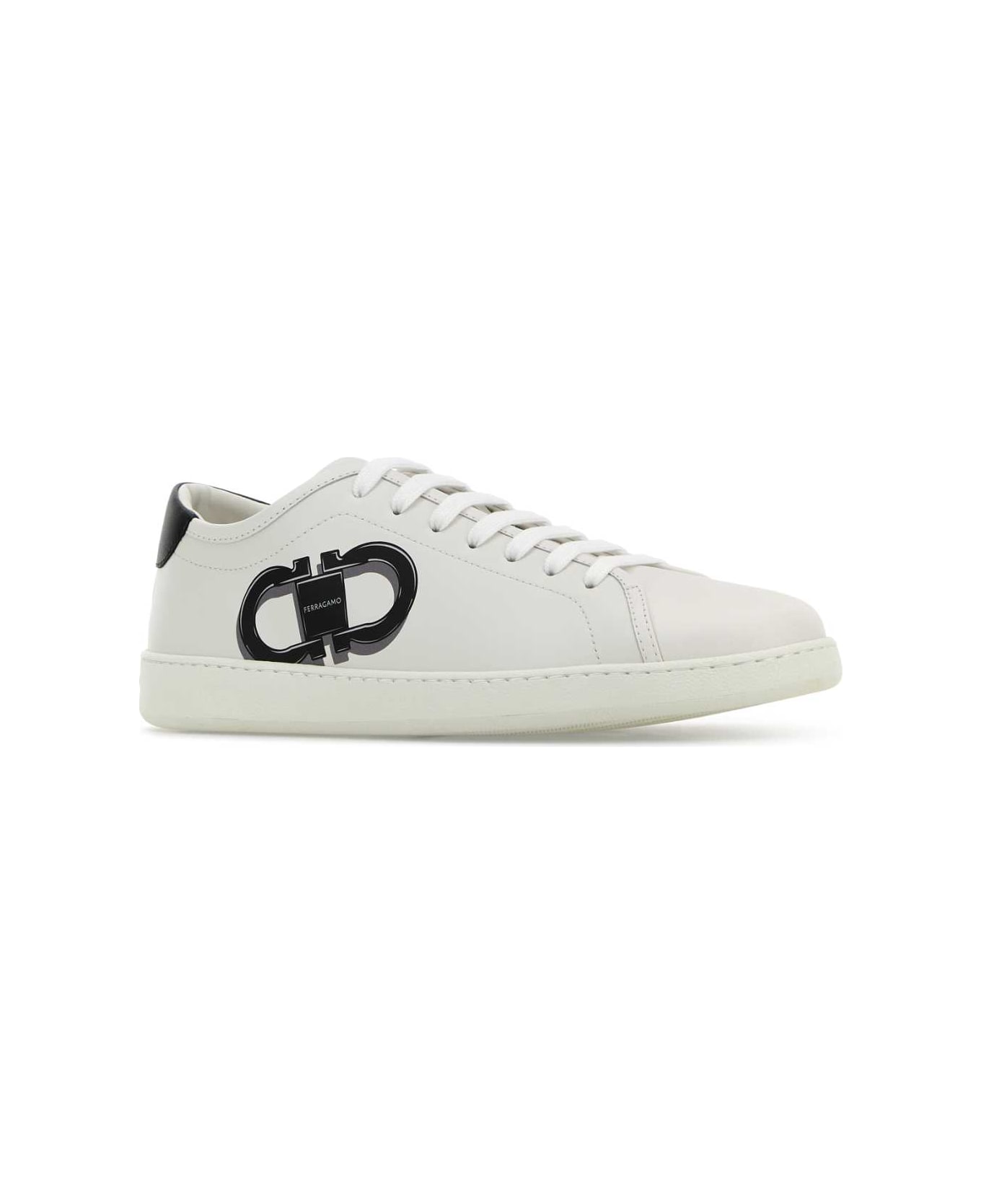 Ferragamo White Leather Brandy 1 Sneakers - BIAOTTNER