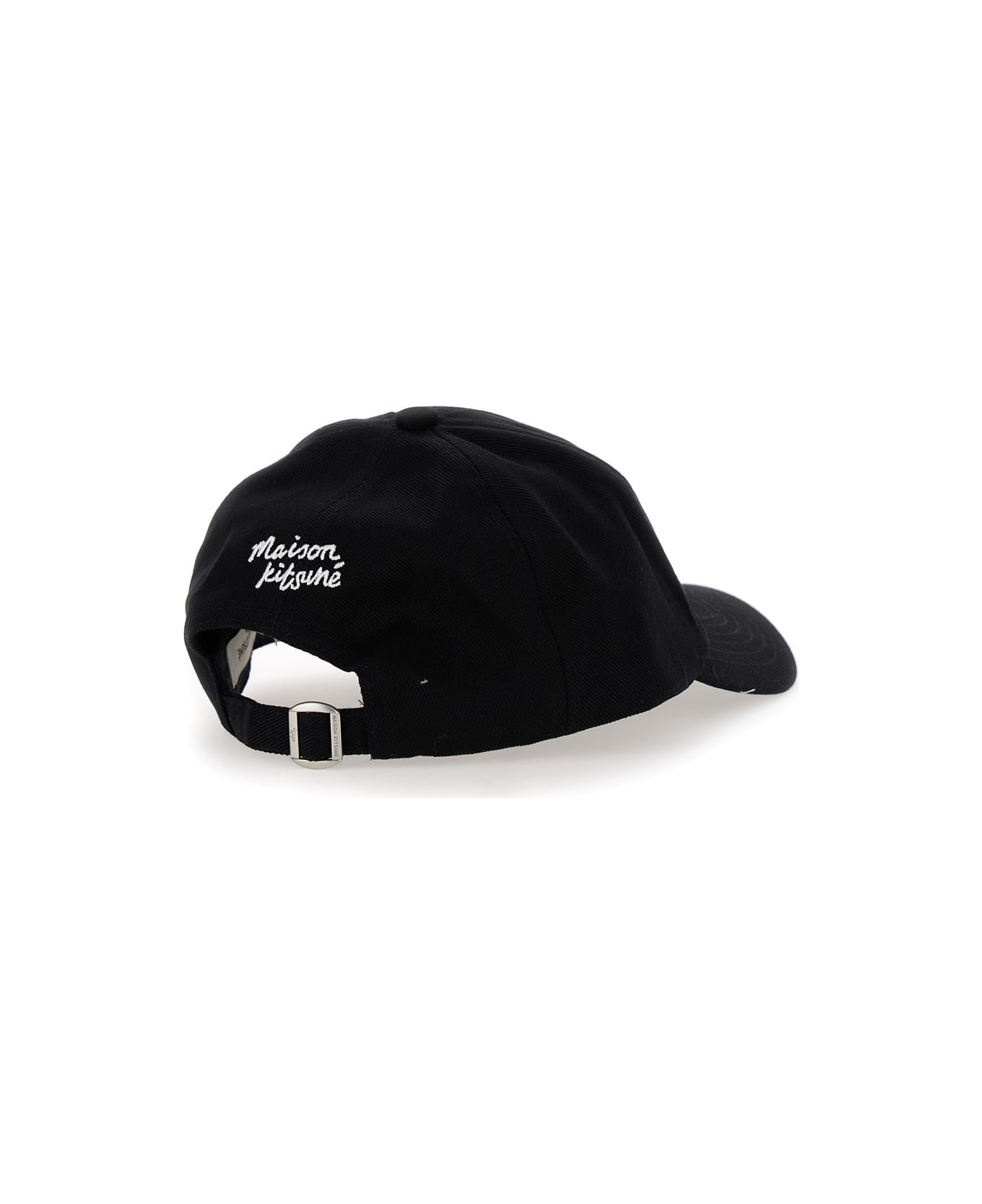 Maison Kitsuné Black Baseball Cap With Fox Head Patch In Cotton Woman - Black