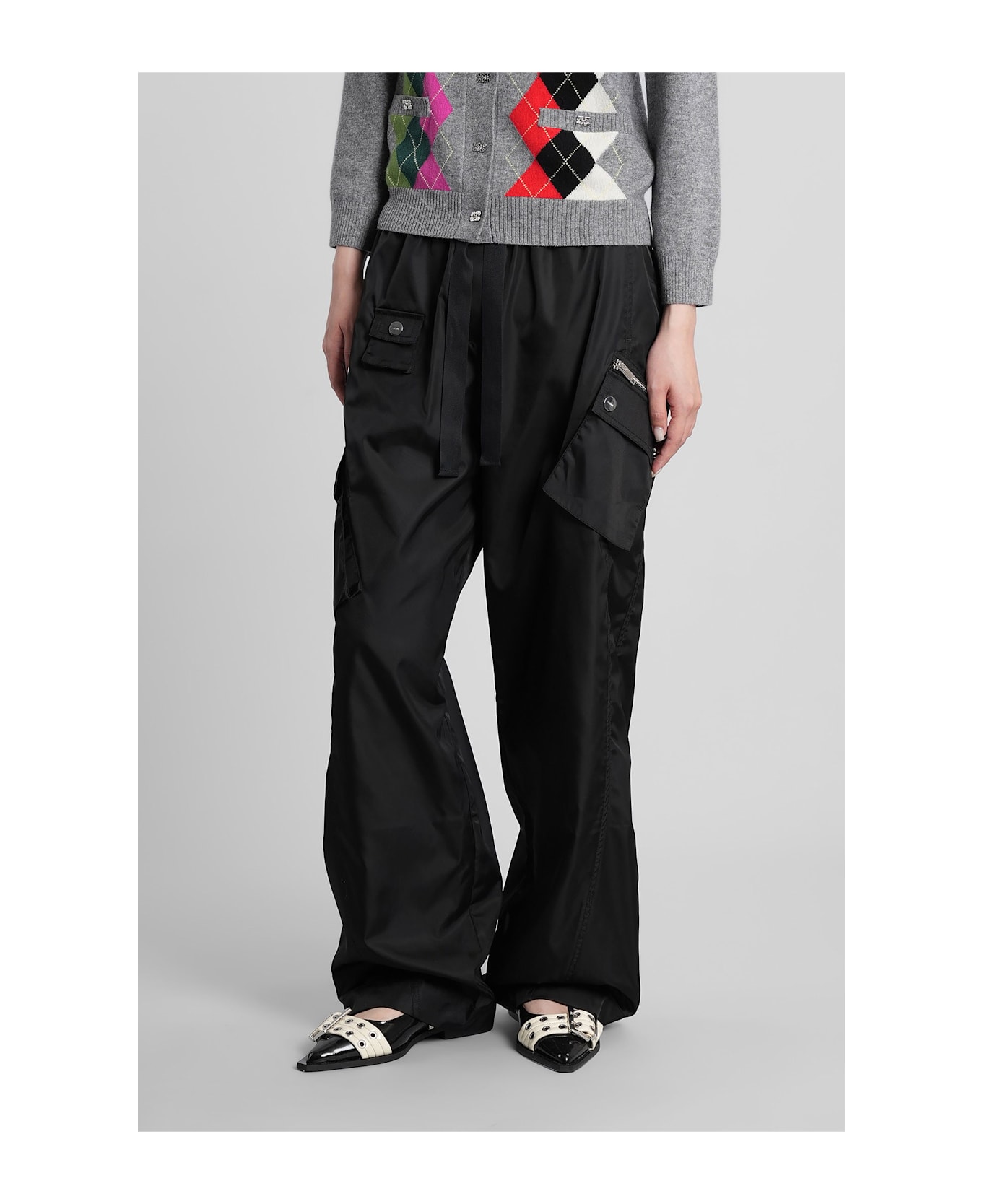 Ganni Pants In Black Polyamide - Black