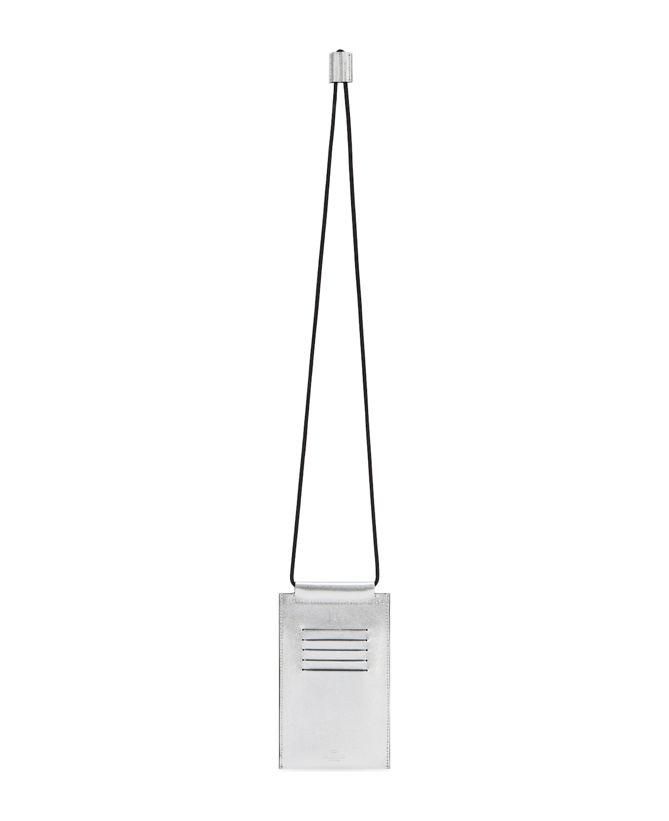 Valentino Garavani Cell Phone Case In Leather - Silver