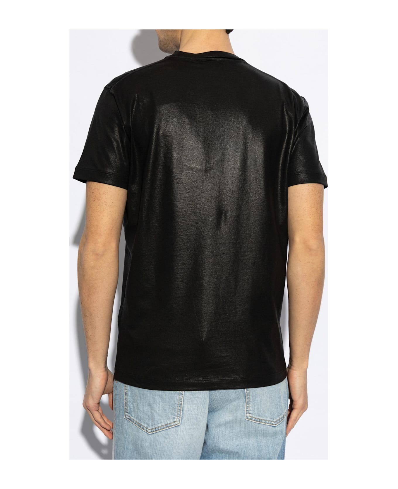 Dsquared2 Black Crewneck T-shirt With Logo Printed On The Front In Cotton Man - Black