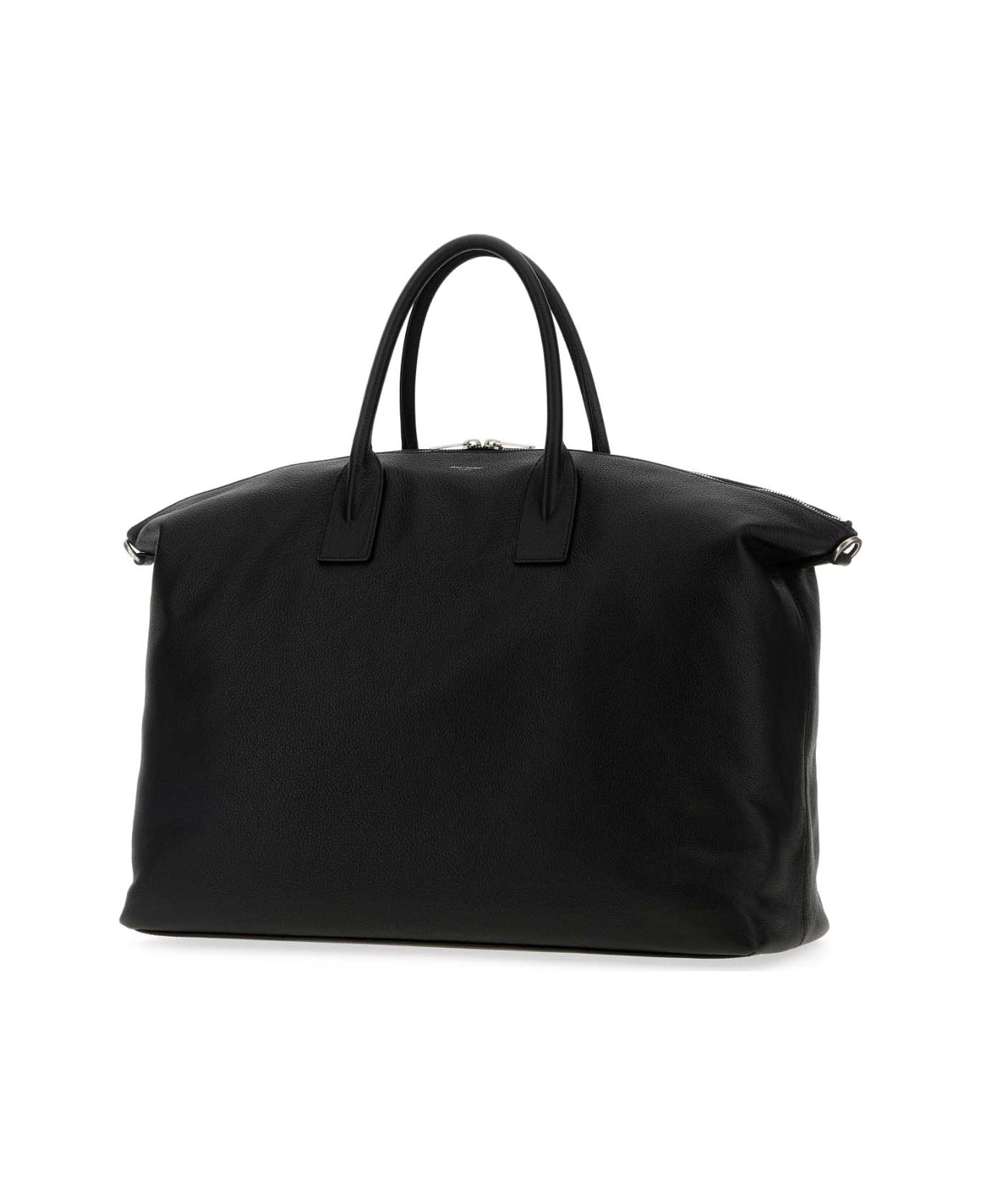 Saint Laurent Black Leather Travel Bag - NERO
