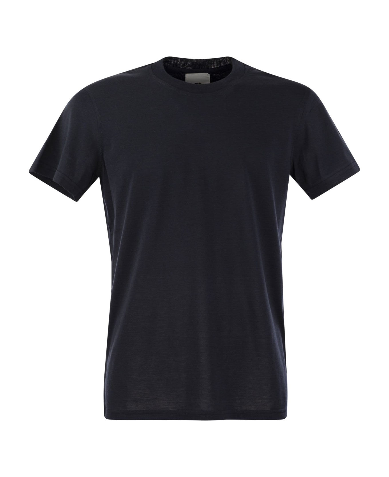 PT Torino Silk And Cotton T-shirt - Navy