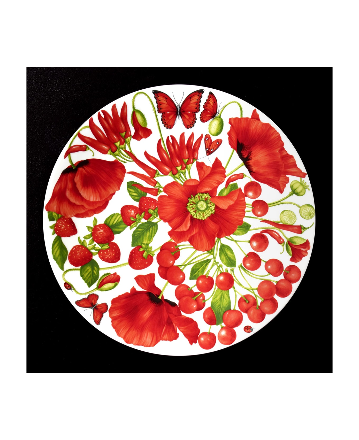 Taitù Set of 4 Chop Plates/Round Platters RED PASSION - RED Collection - Red お皿＆ボウル