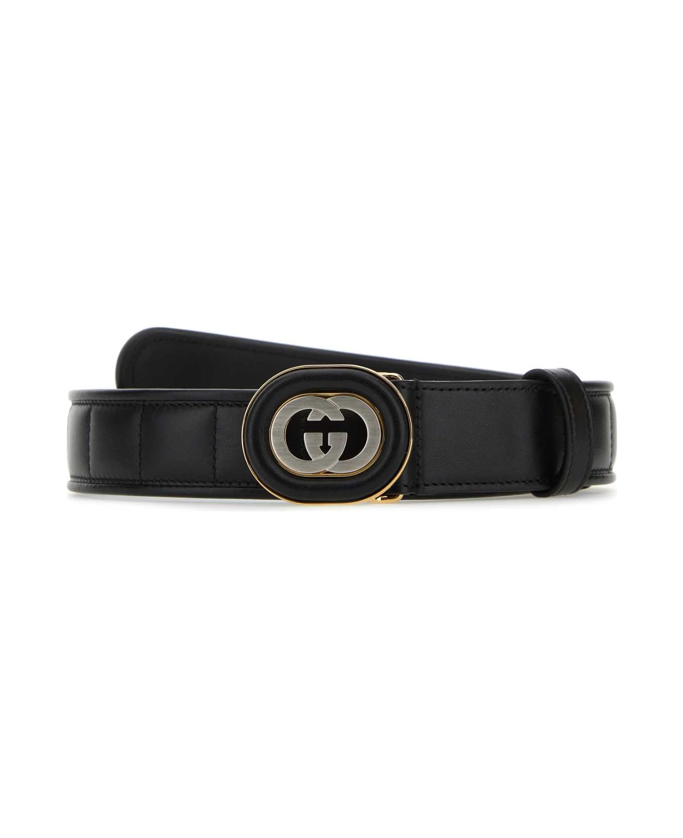 Gucci Black Leather Belt - BLACKBLACK