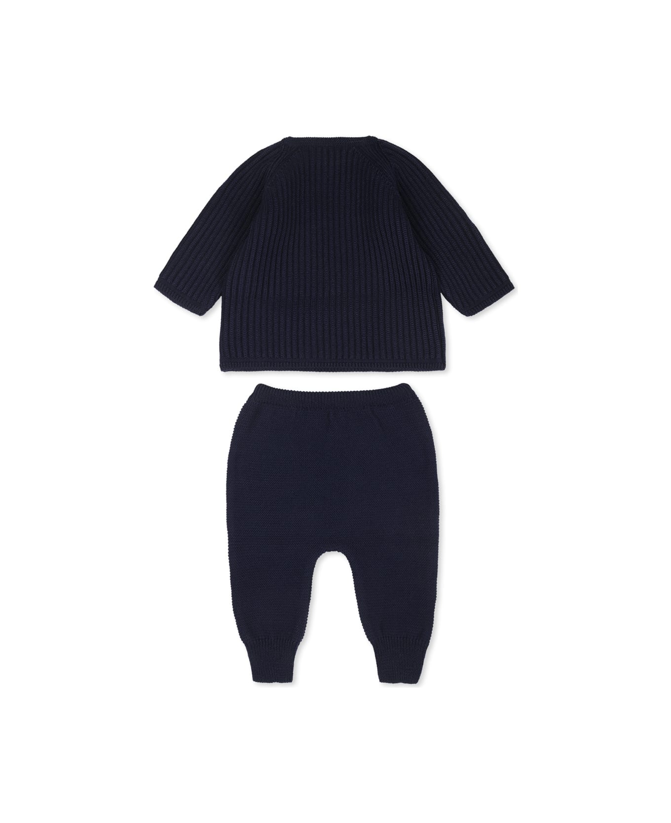 Little Bear Navy Blue Knit Suit For Baby Boy - Blue
