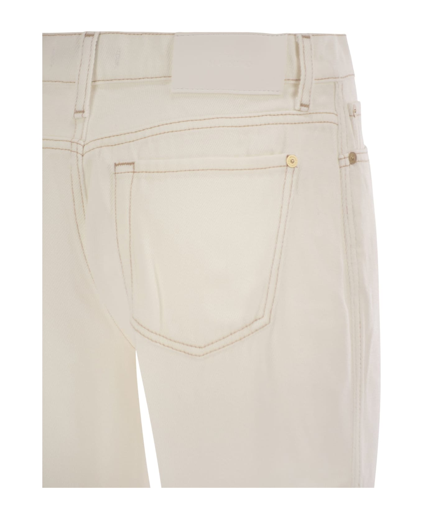7 For All Mankind Modern Dojo Tailorless - High Waisted Flared Jeans - White