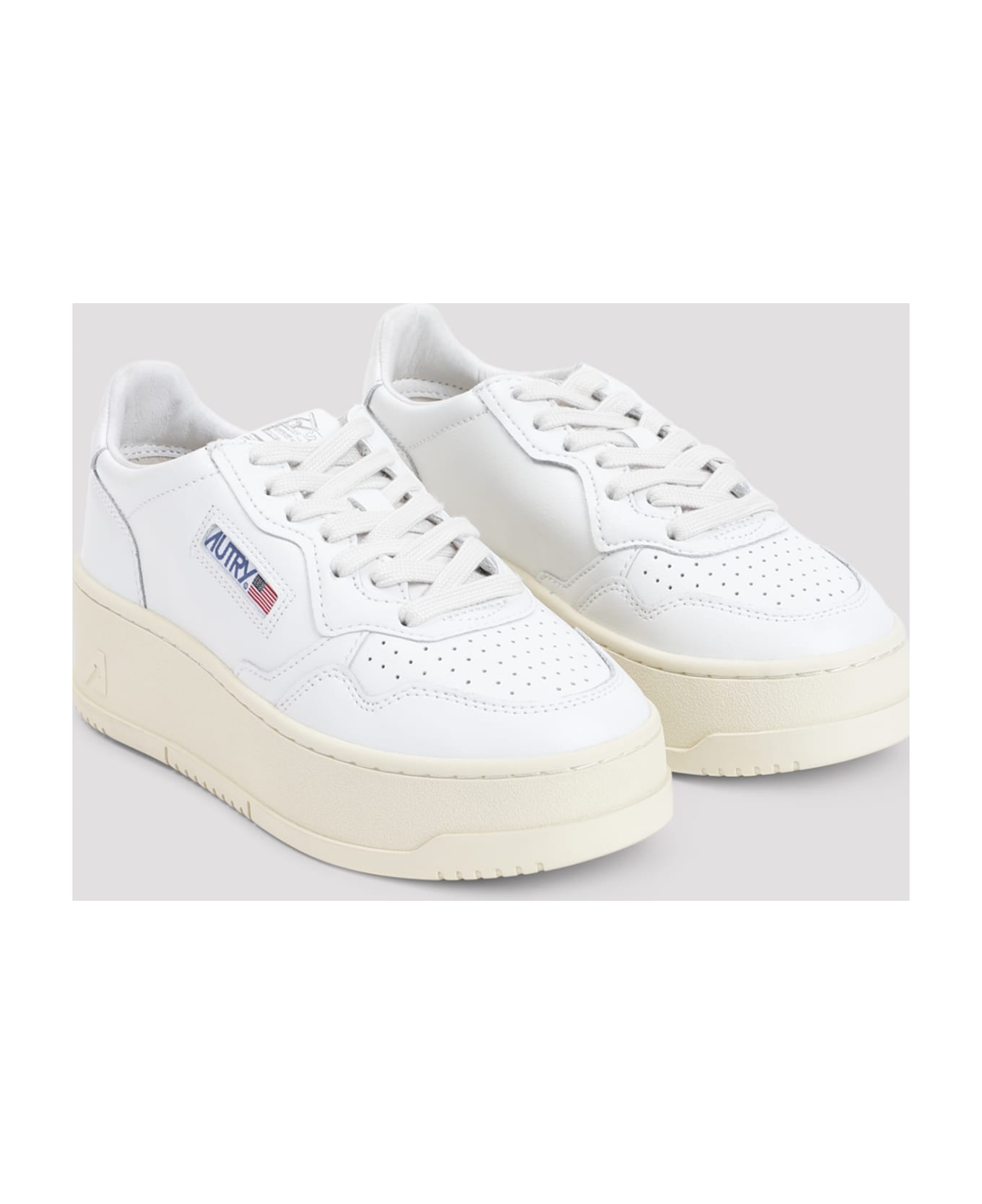 Autry Medalist Platform Sneakers - Wht Wht