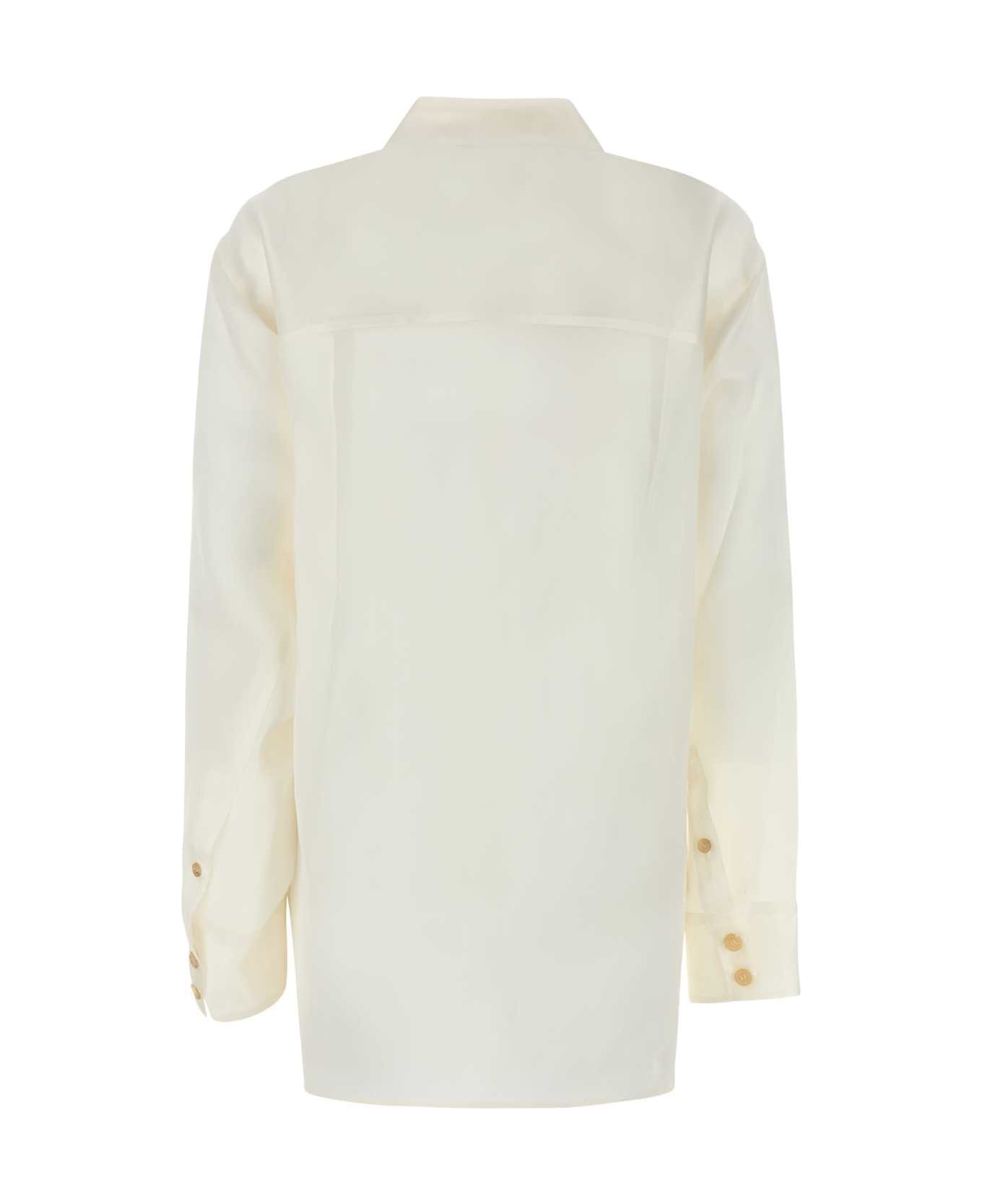 Khaite White Organza Shirt - CHALK