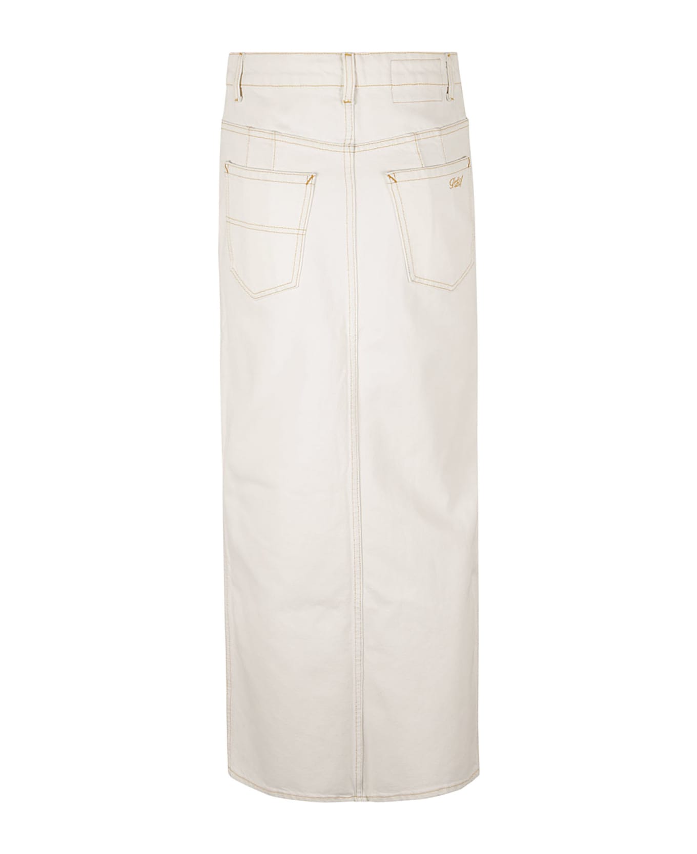 Philosophy di Lorenzo Serafini Front Slit 5 Pockets Denim Skirt - Bianco