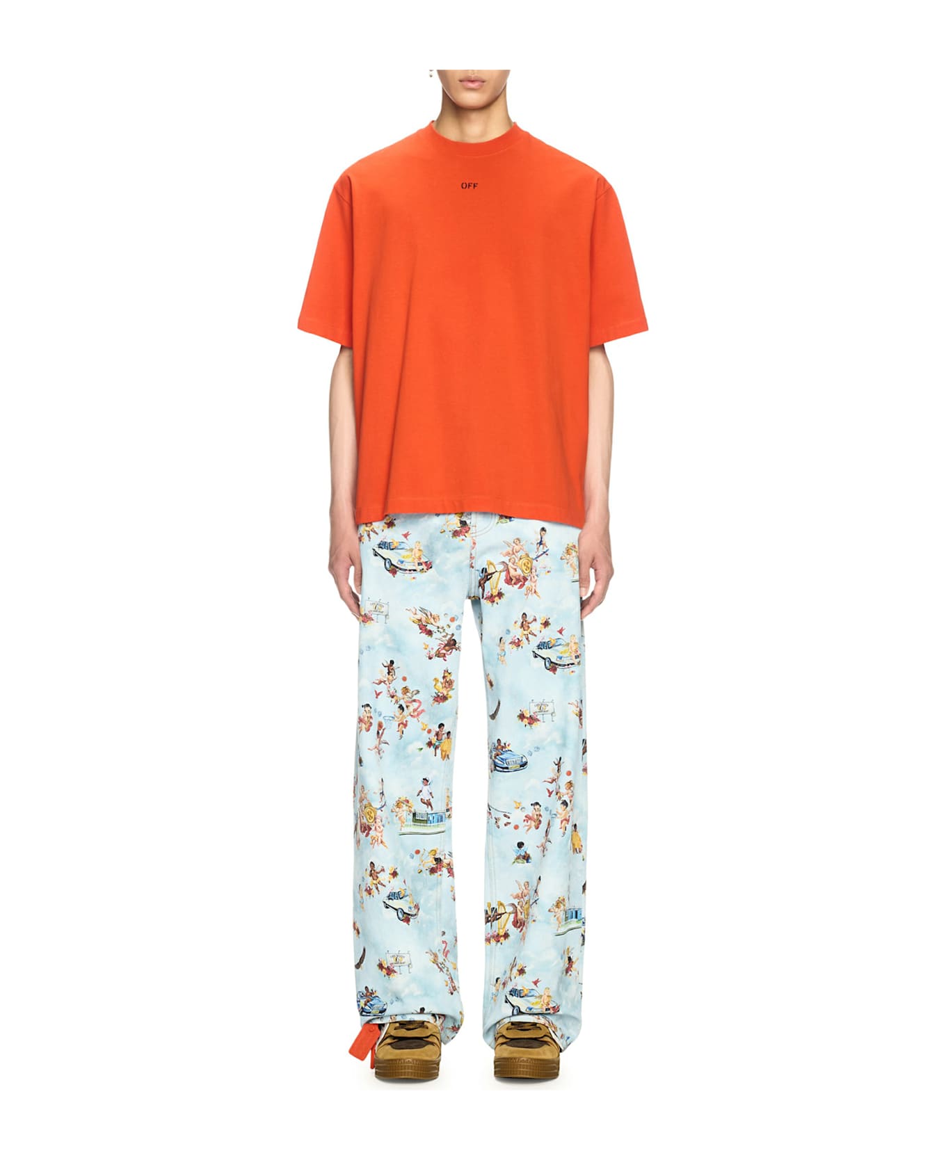 Off-White Vibe Arrow Skate S/s Tee - Yellow & Orange