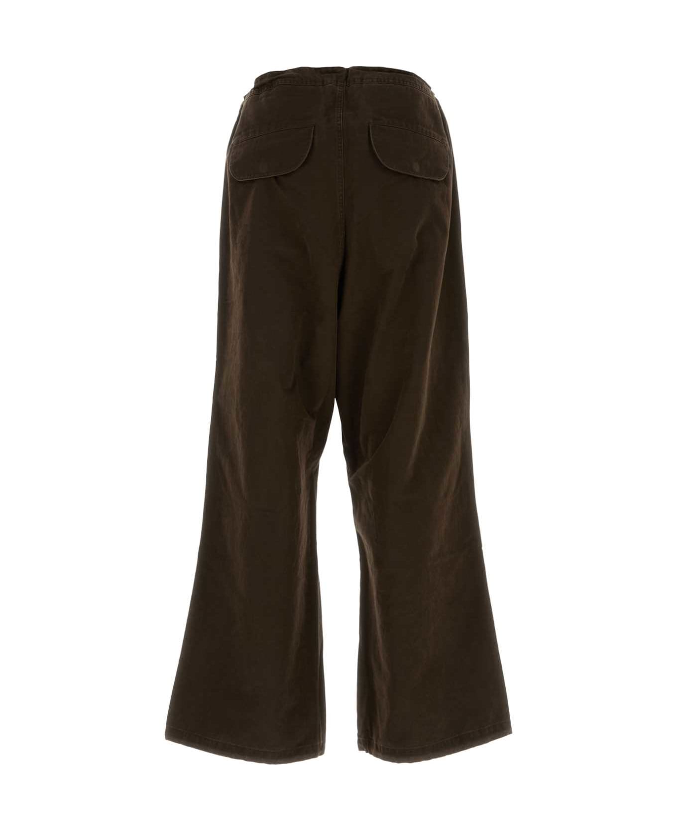 Entire Studios Brown Cotton Wide-leg Pant - BRUNETTE name:467