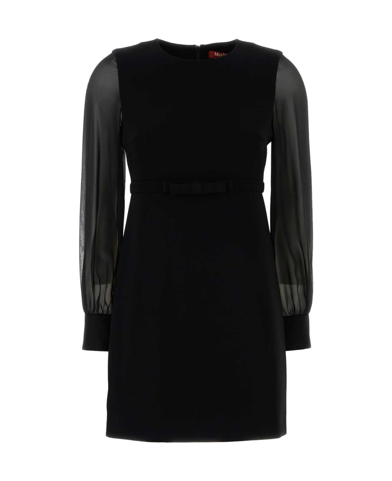 Max Mara Studio Black Triacetate Blend Ritmo Mini Dress - NERO