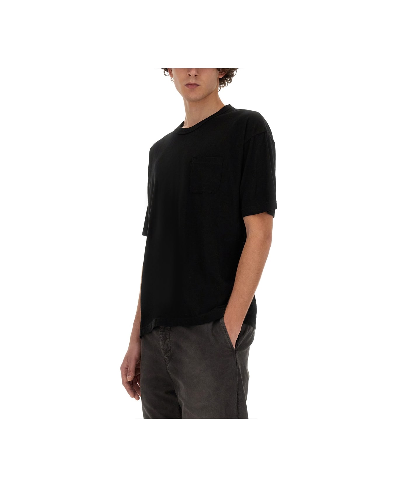 Visvim Cotton And Silk T-shirt - BLACK