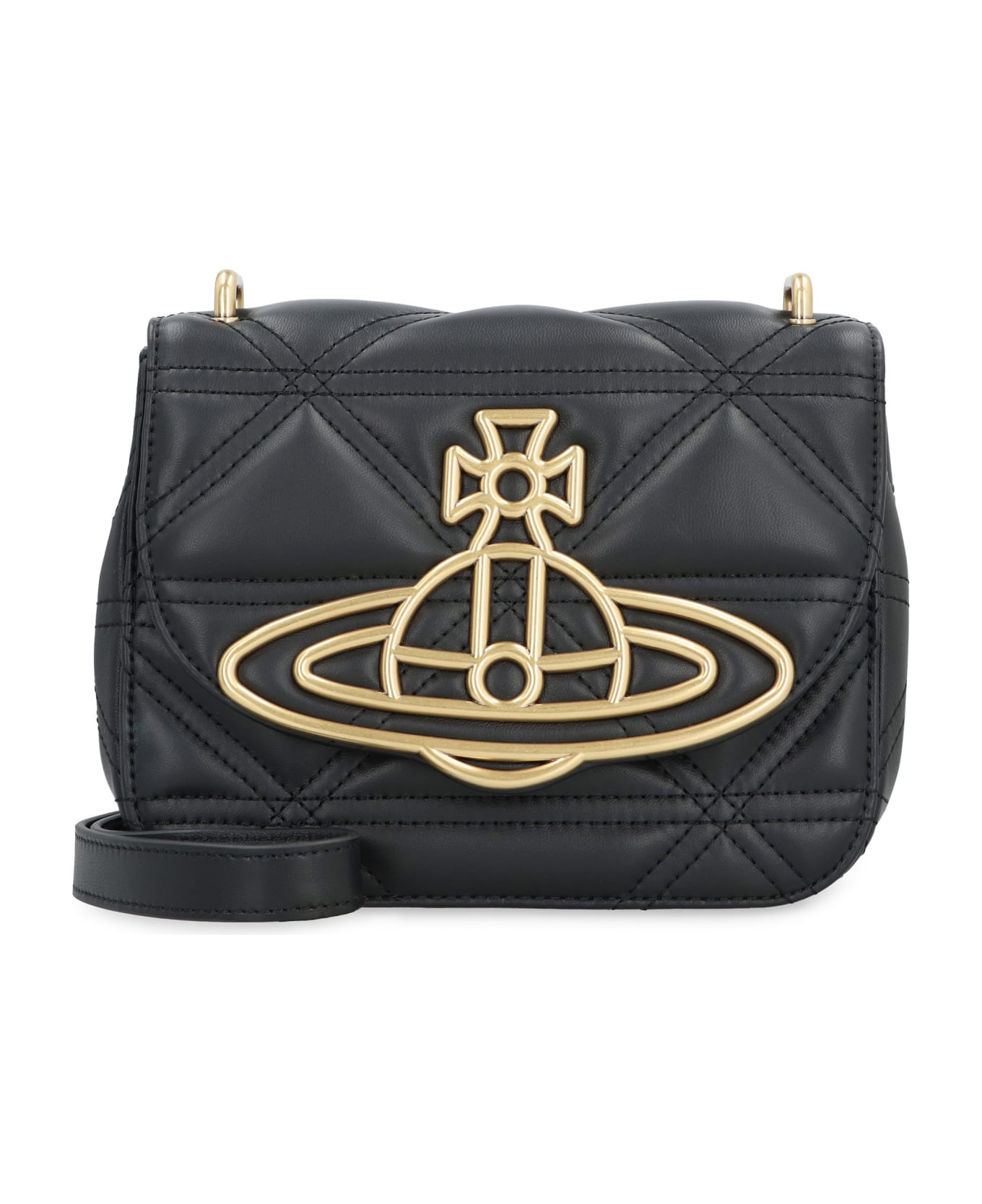 Vivienne Westwood Linda Leather Crossbody Bag - BLACK