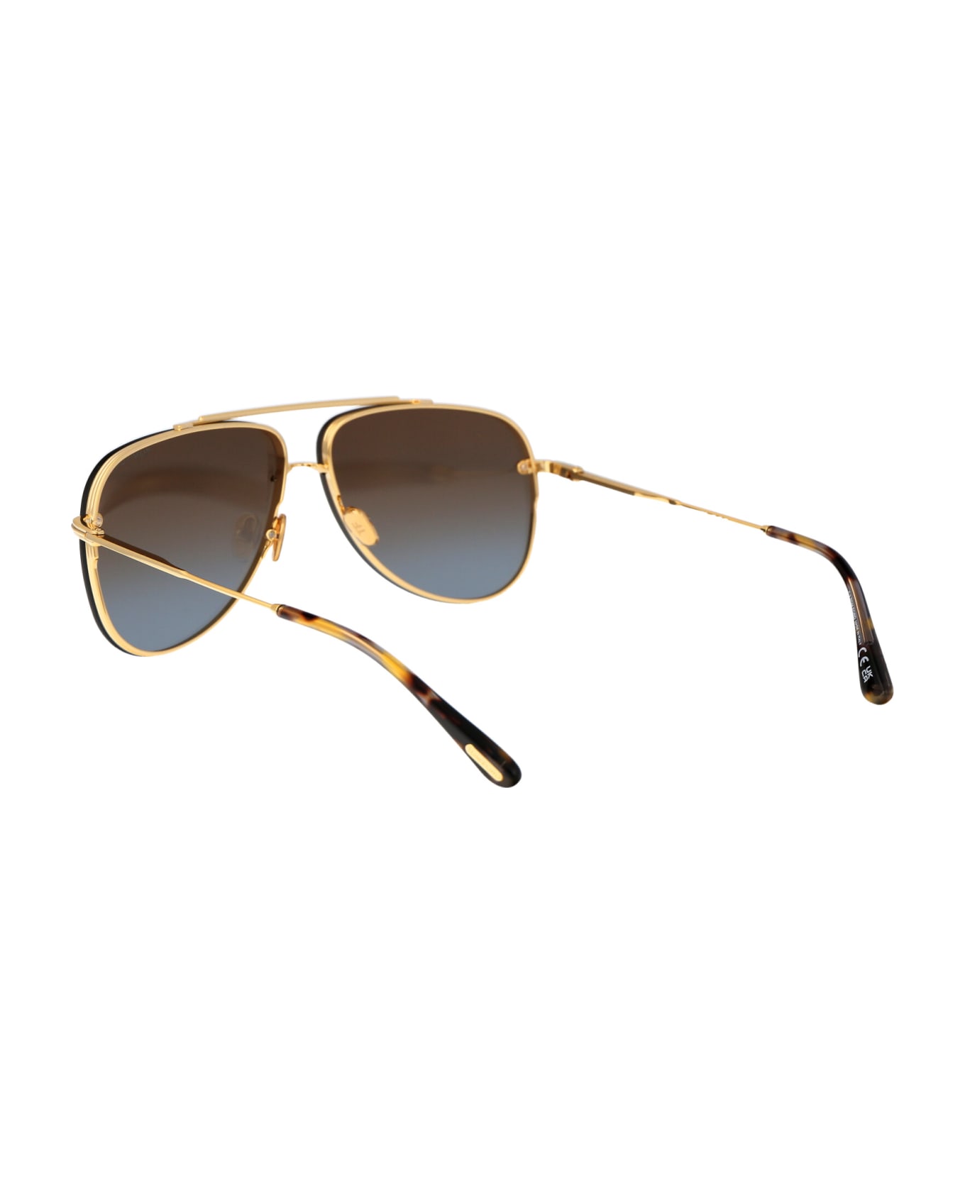 Tom Ford Eyewear Leon Sunglasses - 30F Oro Carico Lucido / Marrone Grad