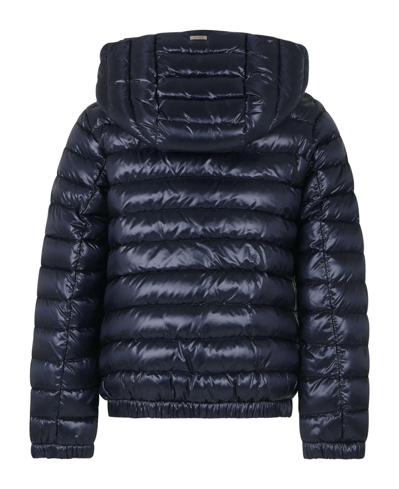 Herno Blue Down Jacket For Boy With Logo - Blue コート＆ジャケット