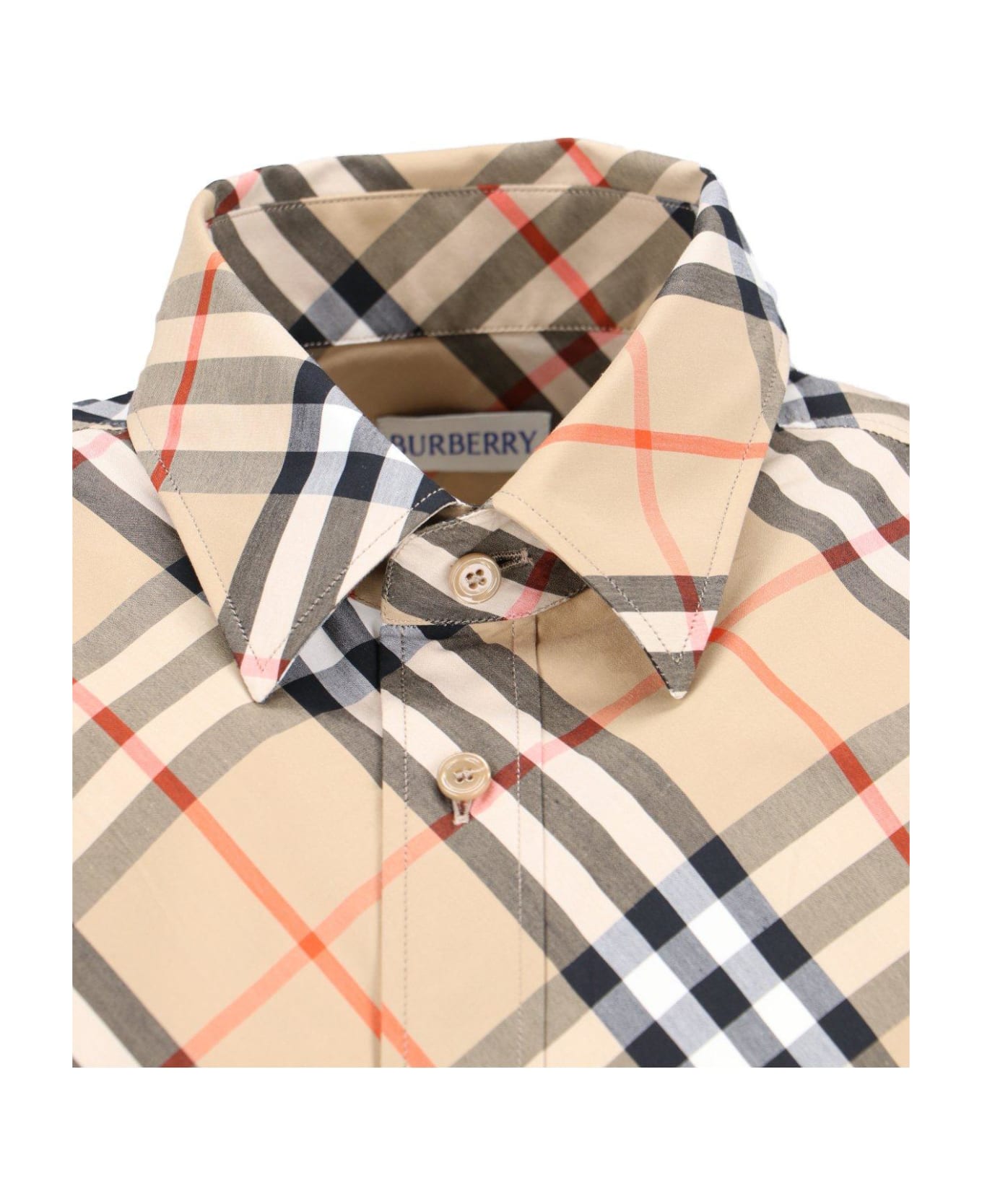 Burberry Short Sleeved Checked Shirt - Sand ip check シャツ