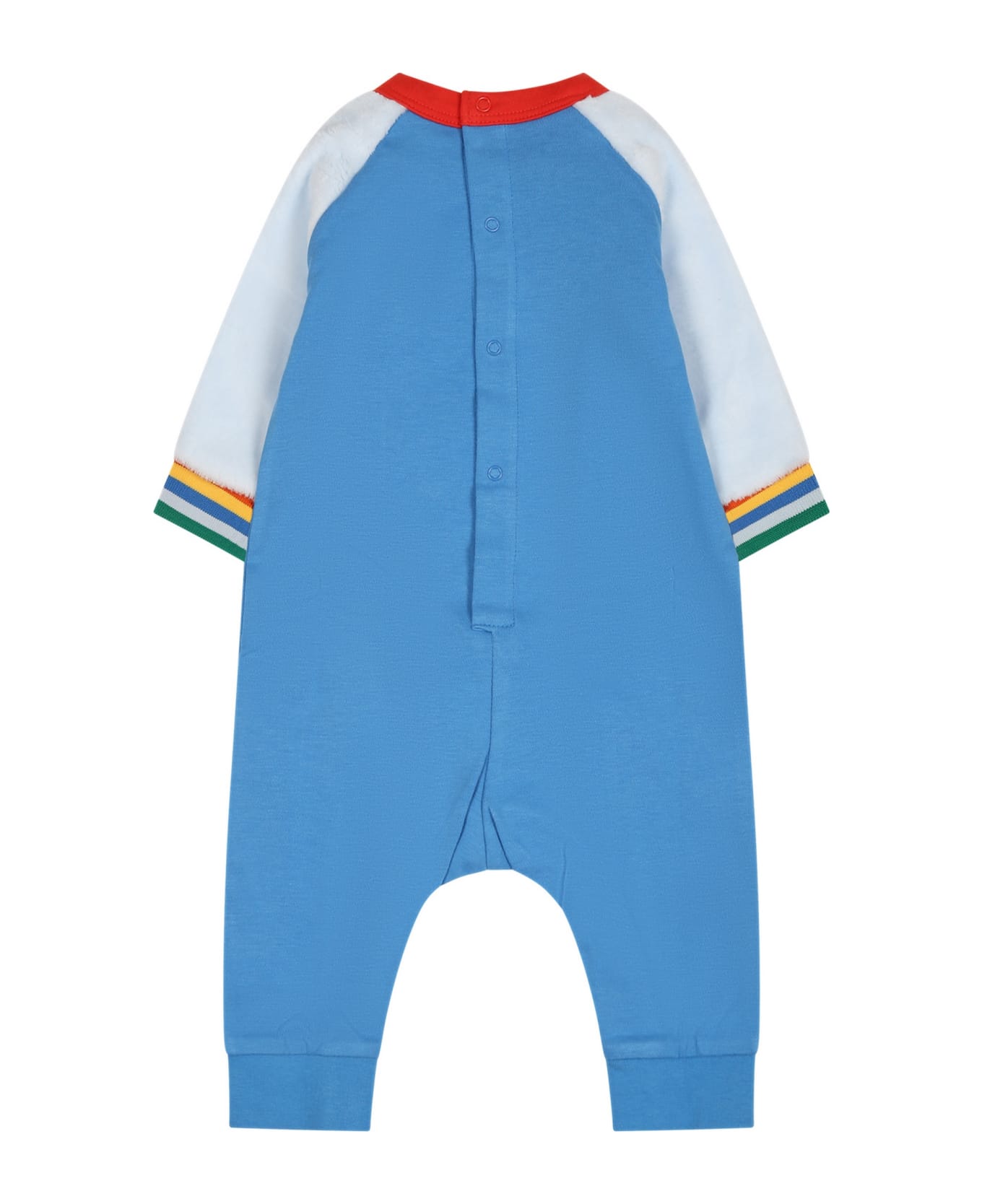 Little Marc Jacobs Light Blue Babygrow For Baby Boy With Logo - Blu