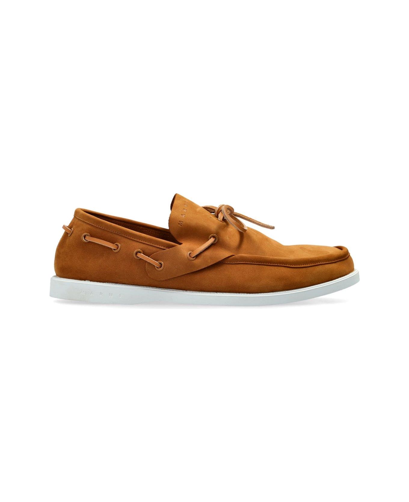 Marni Round-toe Lace-up Loafers - BROWN