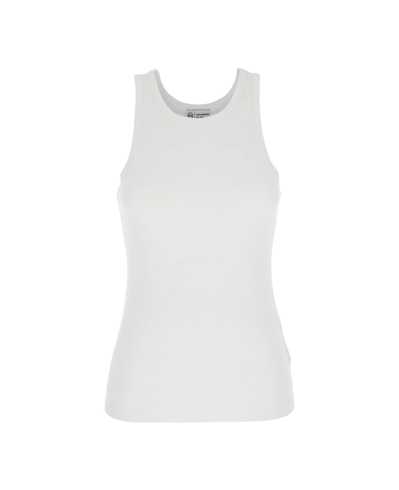 AG Jeans White Top With Logo Printed On The Back In Modal Blend Woman - White