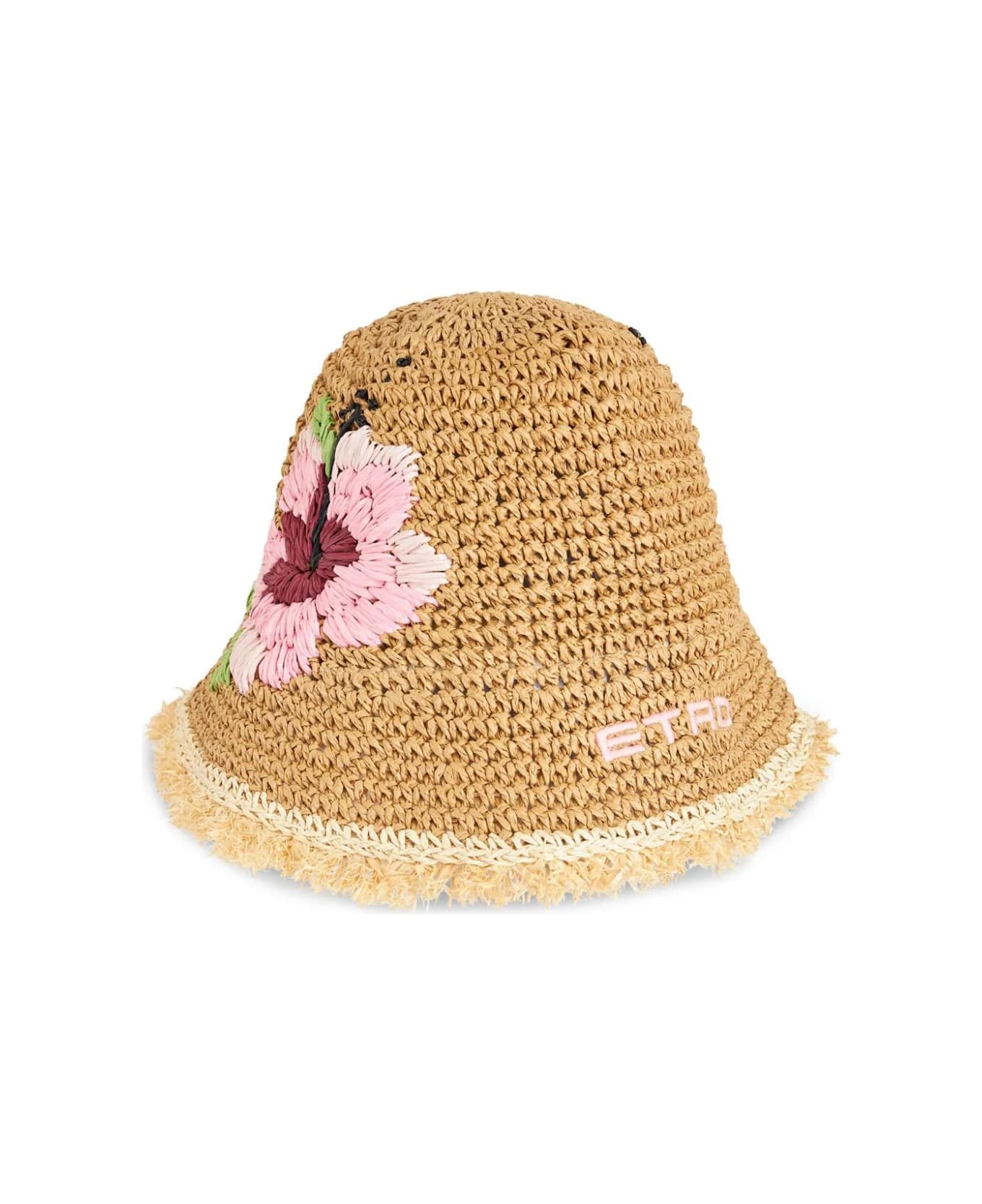Etro Raffia Bucket Hat With Embroidery - Brown
