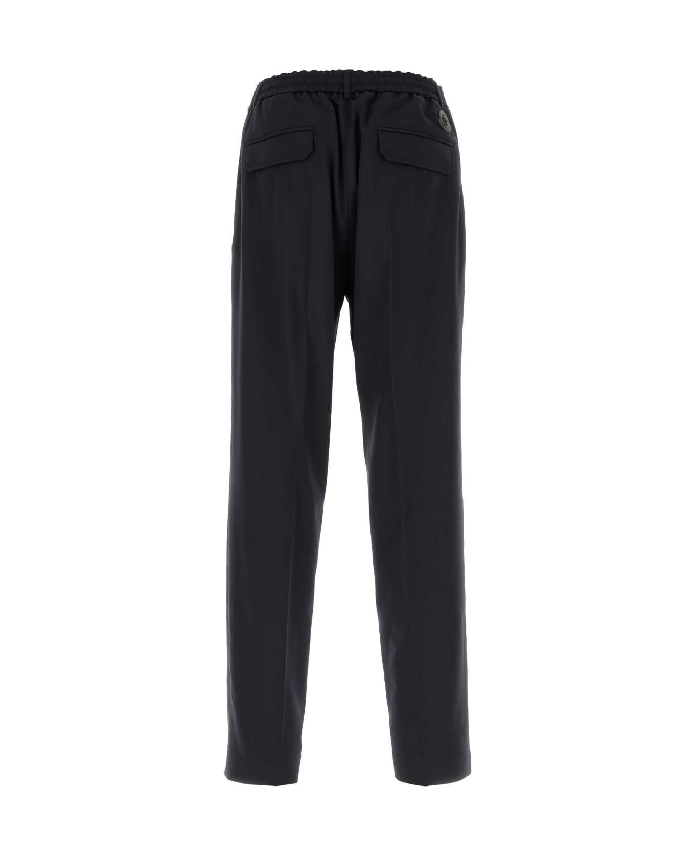 Moncler Midnight Blue Stretch Wool Blend Pant - 77D