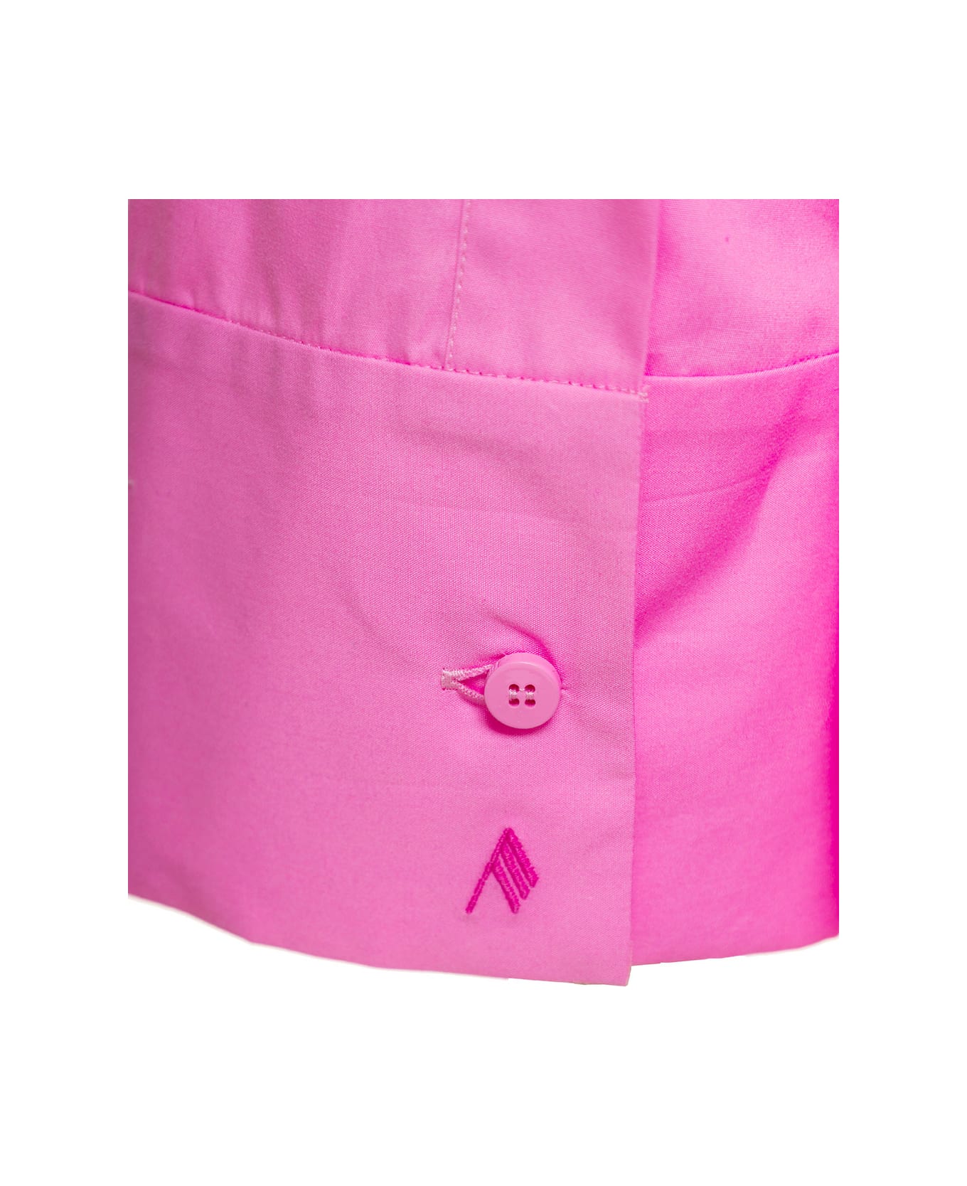 The Attico Pink Margot Mini Shirt-dress In Cotton Woman - Pink