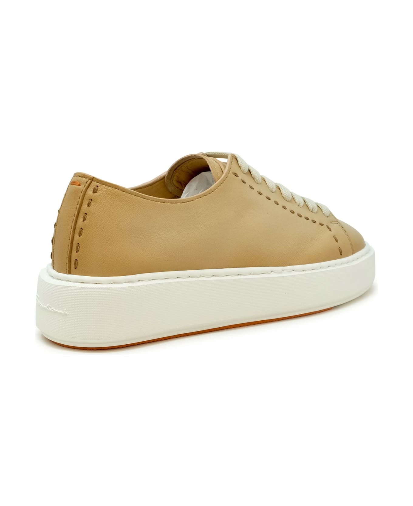 Santoni Brown Leather Sneaker - BROWN