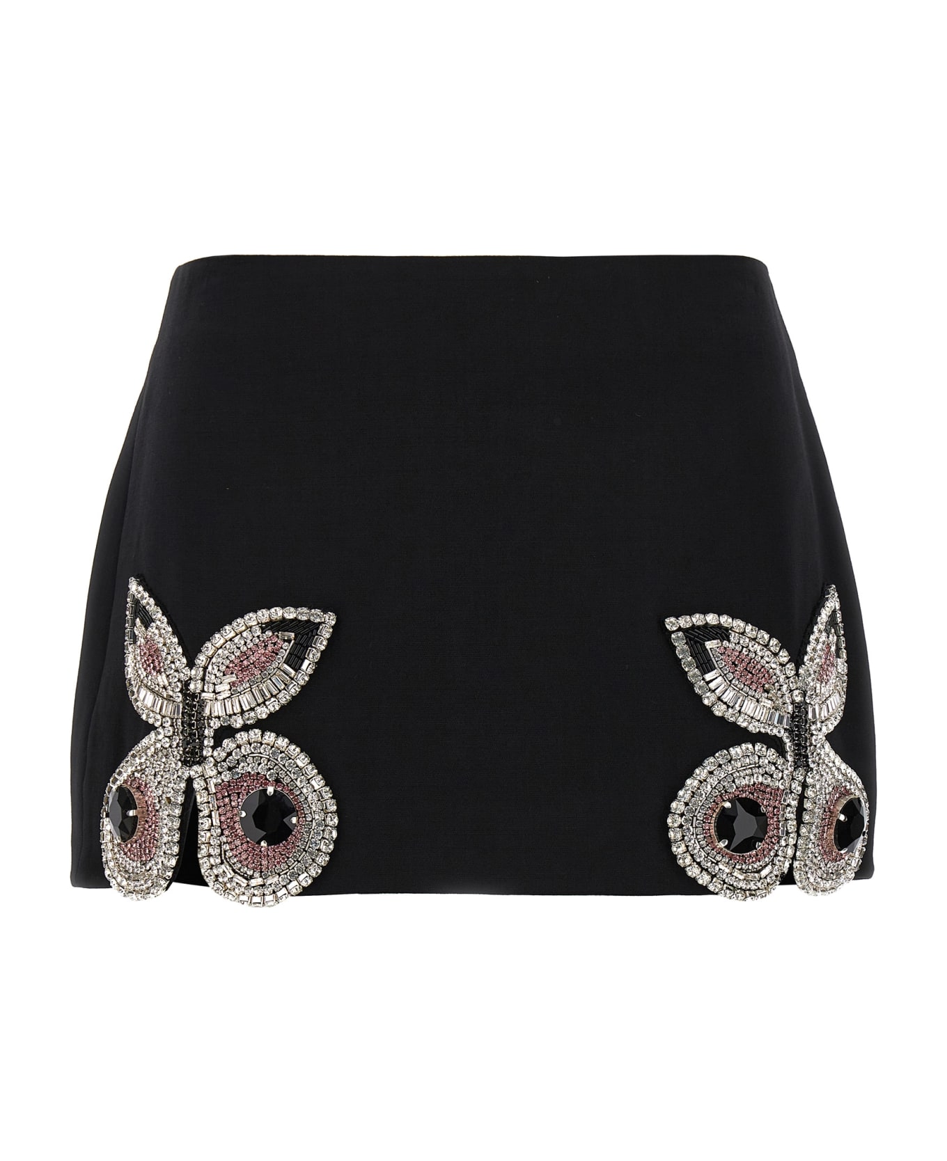AREA 'embroidered Butterfly Mini' Skirt - Black  