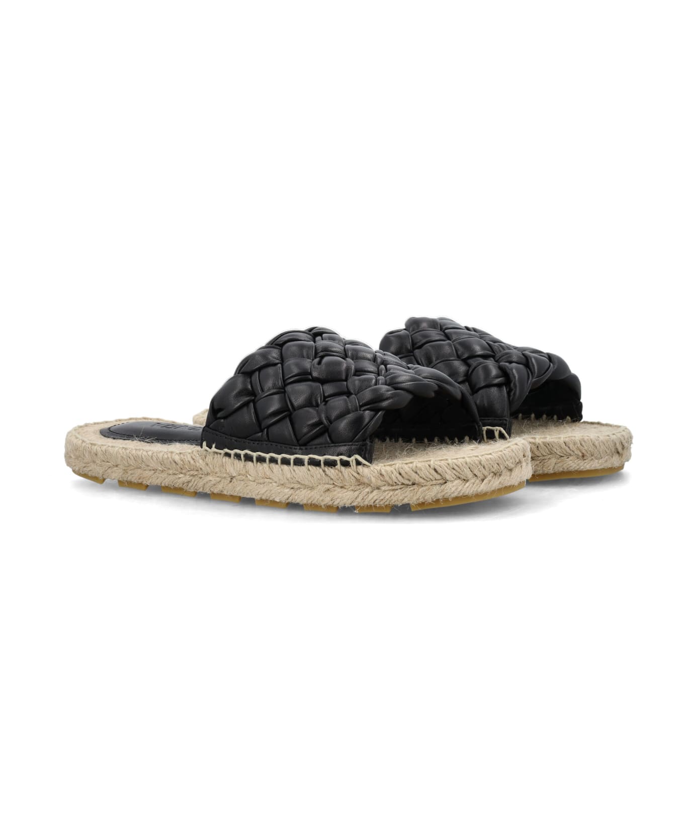 Bottega Veneta Slip-on Sandals - BLACK  NATURAL