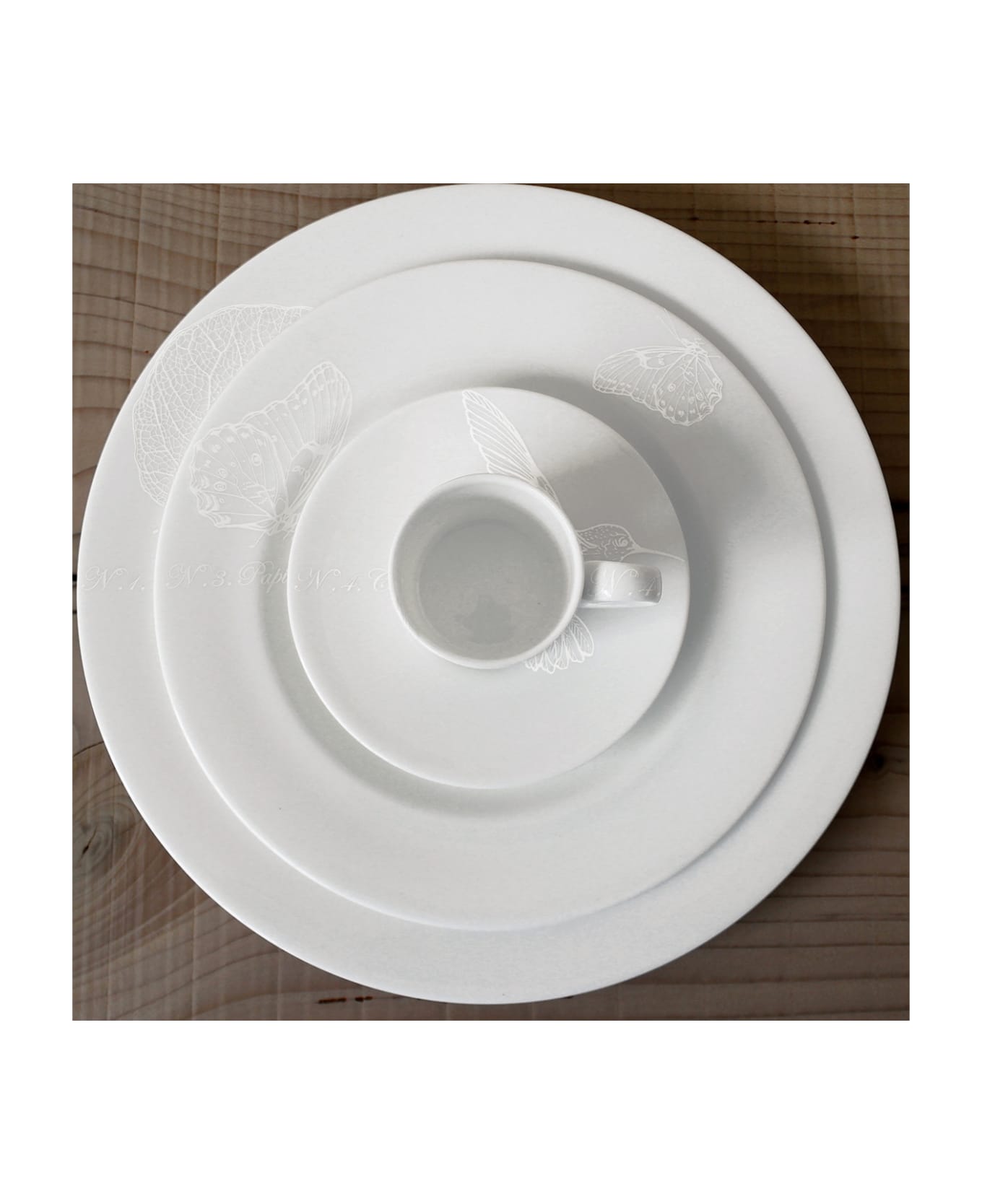 Taitù Set of 4 Espresso Cups & Saucers - Bianco&Bianco Collection - White