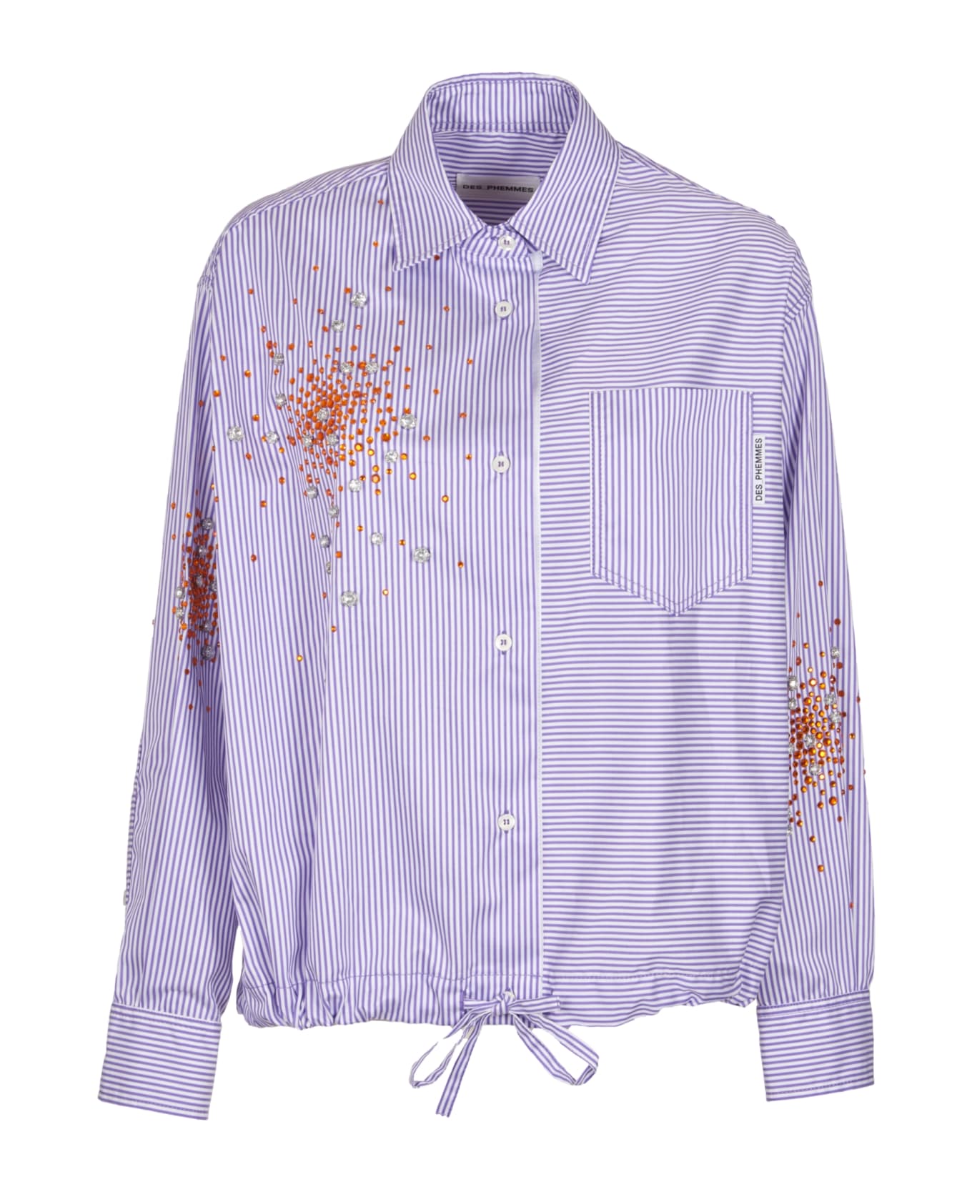 Des Phemmes Embellish Oversized Shirt - Violet/White シャツ