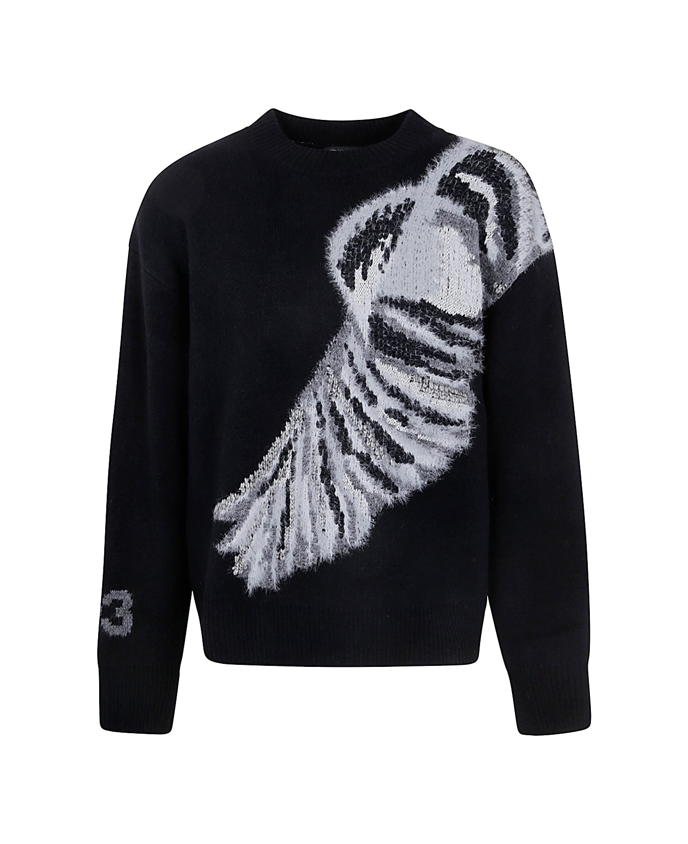 Y-3 Gfx Knit Crew Neck - Black