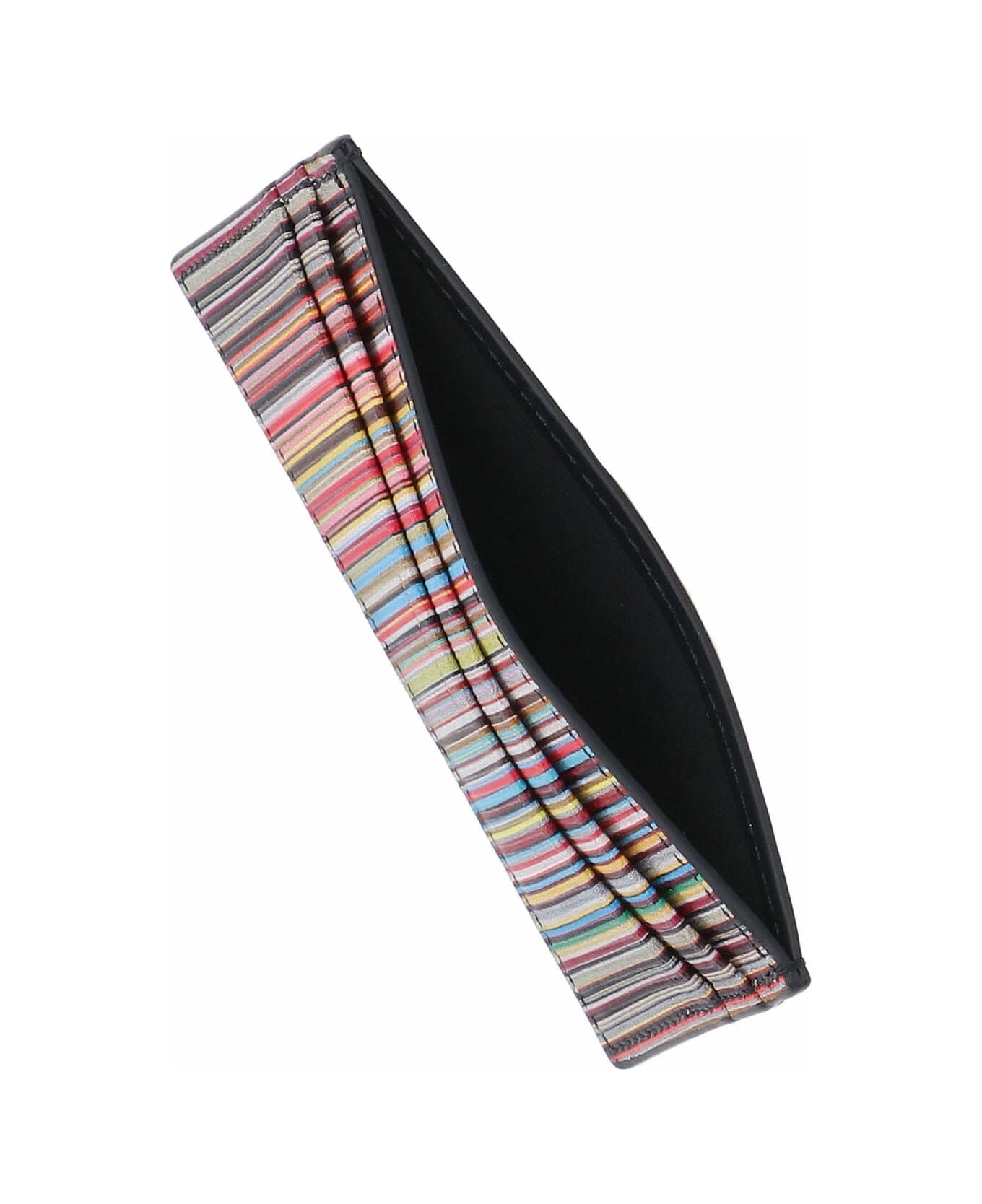 Paul Smith 'signature Stripe' Card Holder - Black   財布