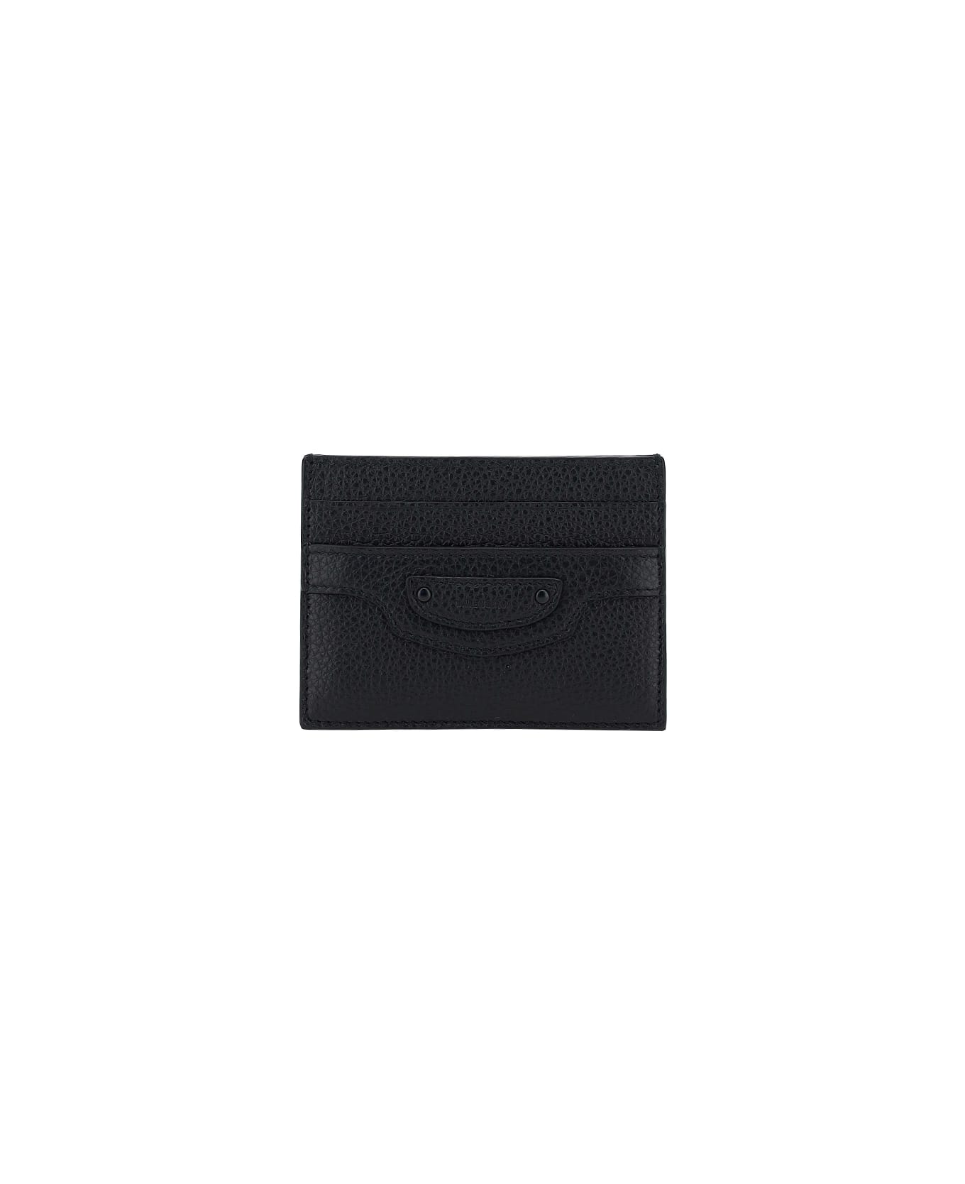 Balenciaga Neo Classicneo Classic Pebbled Calfskin Card Holder - black