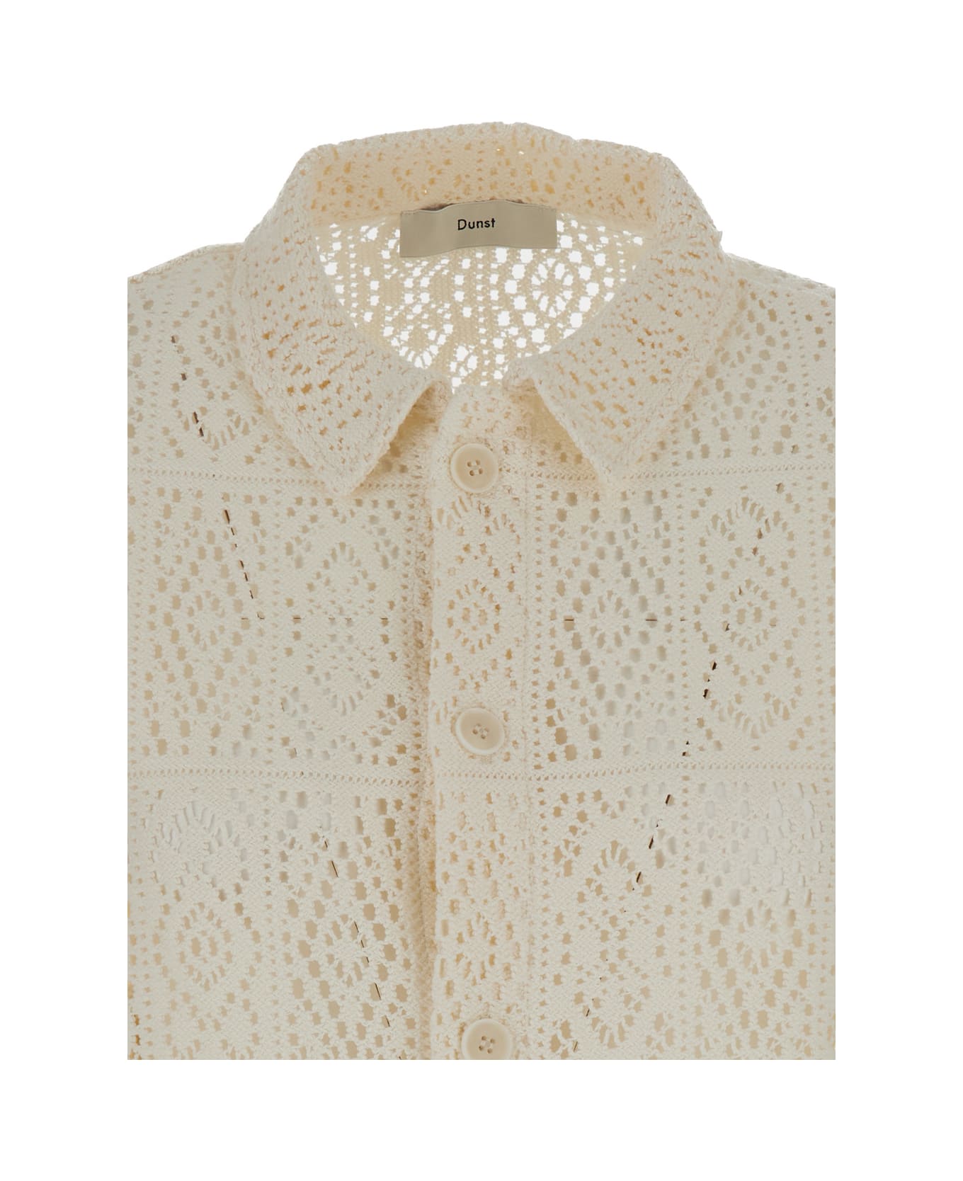 Dunst White Open Knit Work Shirt In Cotton Blend Woman - White
