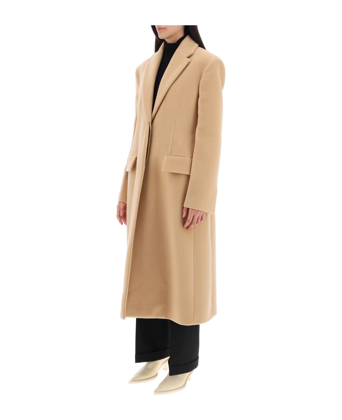 Jil Sander Tailored Coat In Virgin Wool - HAZEL (Beige)